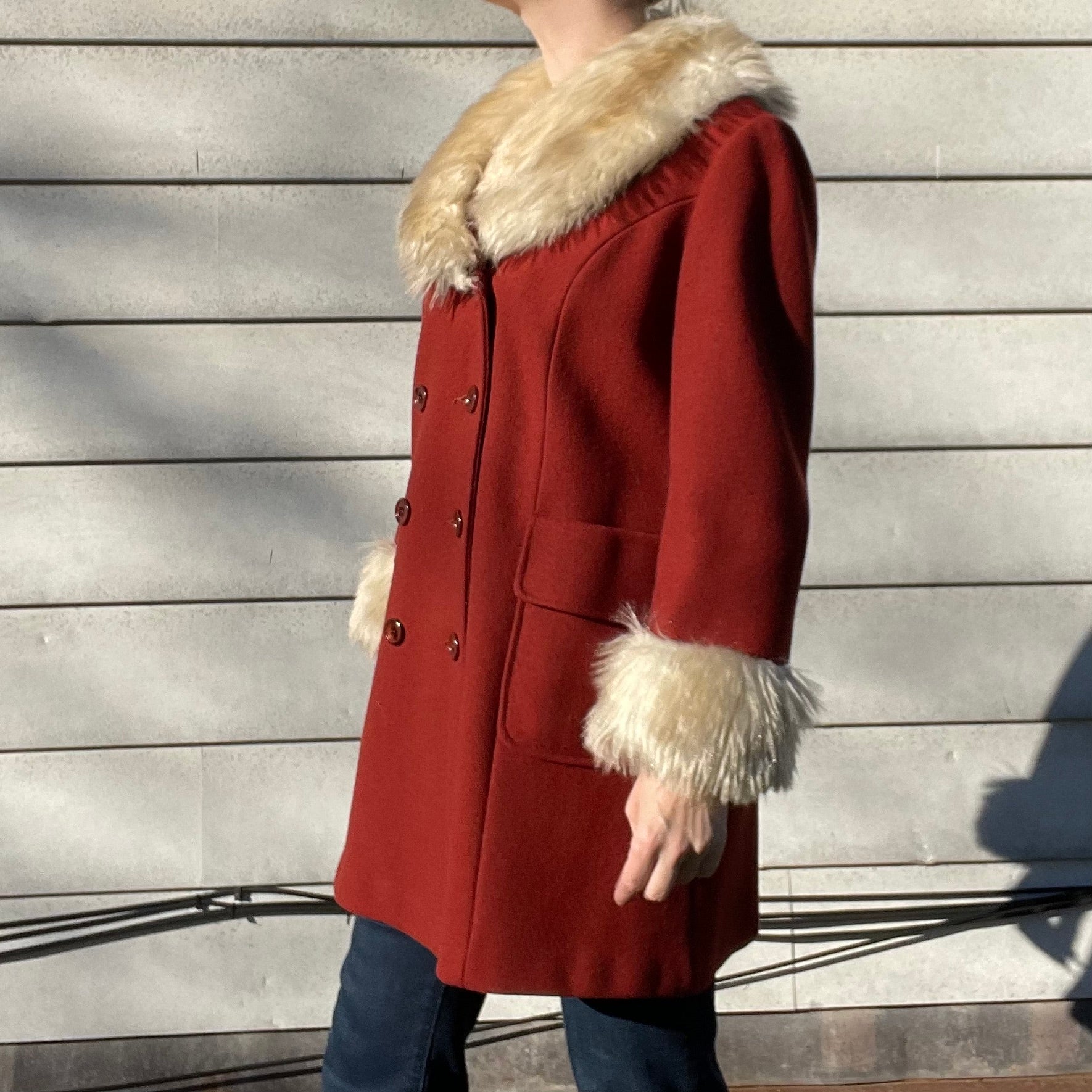 60s/70s Vintage Penny Lane Style Coat | Faux Fur Collar By Sears Fashions - Image 6