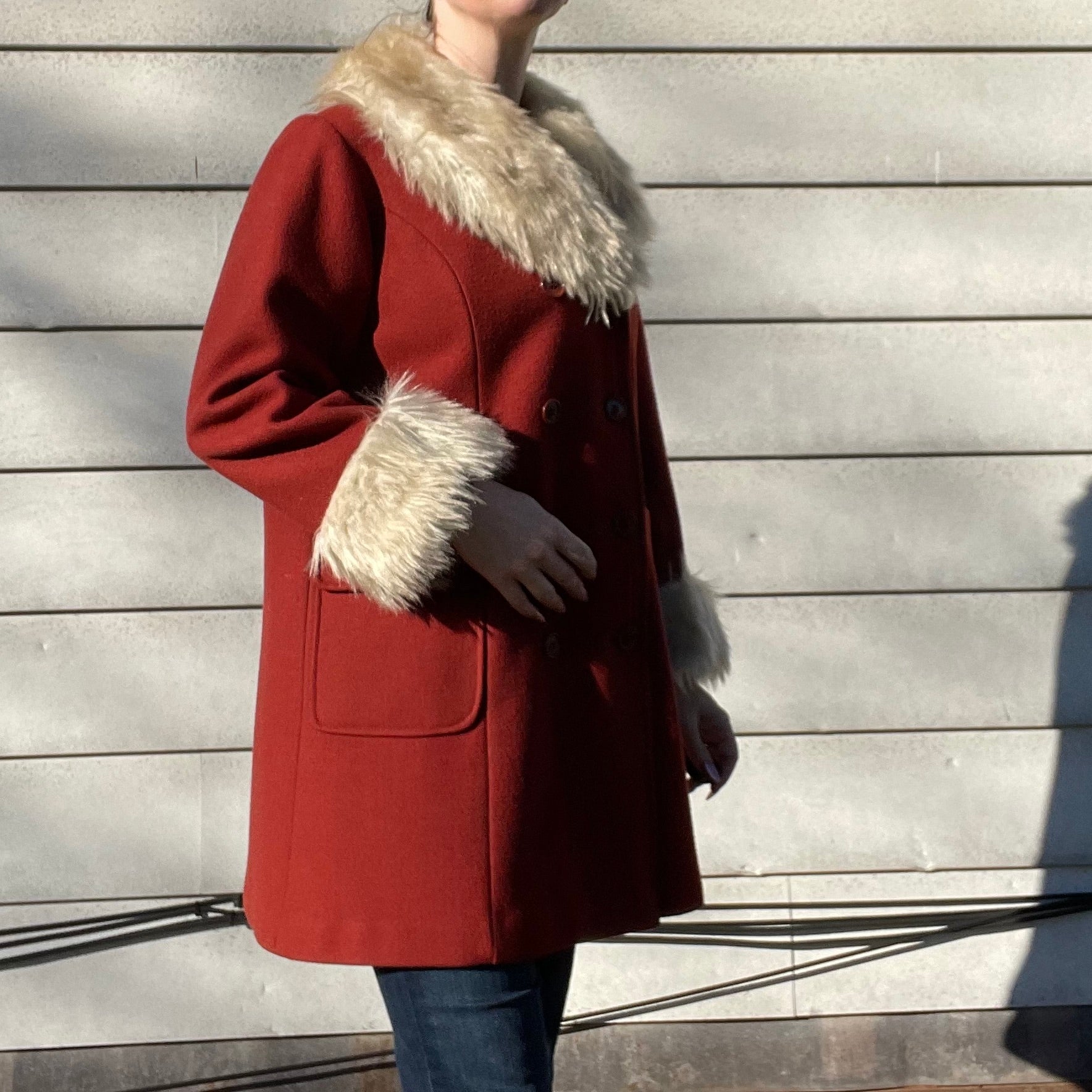 60s/70s Vintage Penny Lane Style Coat | Faux Fur Collar By Sears Fashions - Image 7