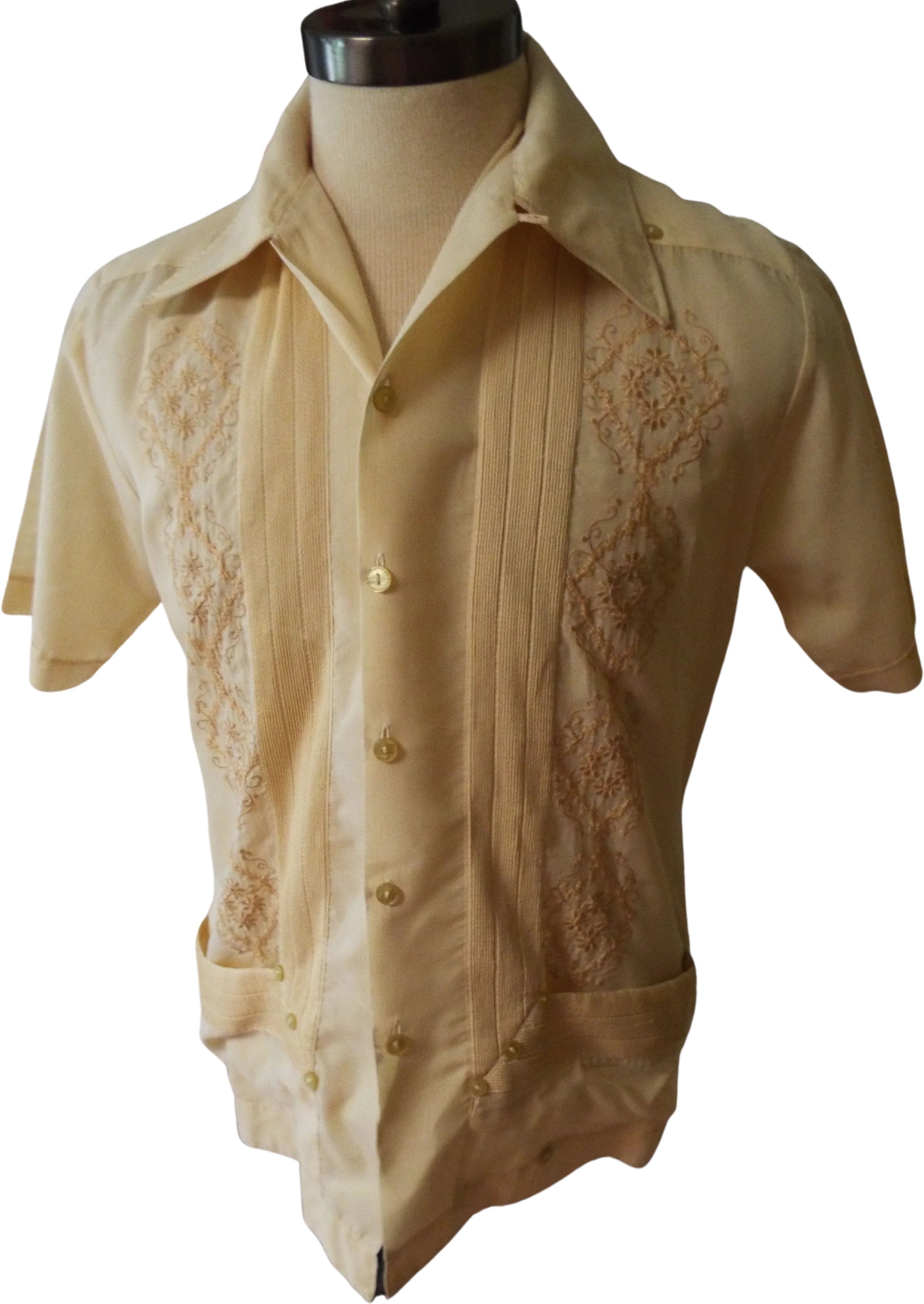 60s/70s Vintage Short Sleeve Cuban Shirt By Guaya-teca By Guaya-Teca