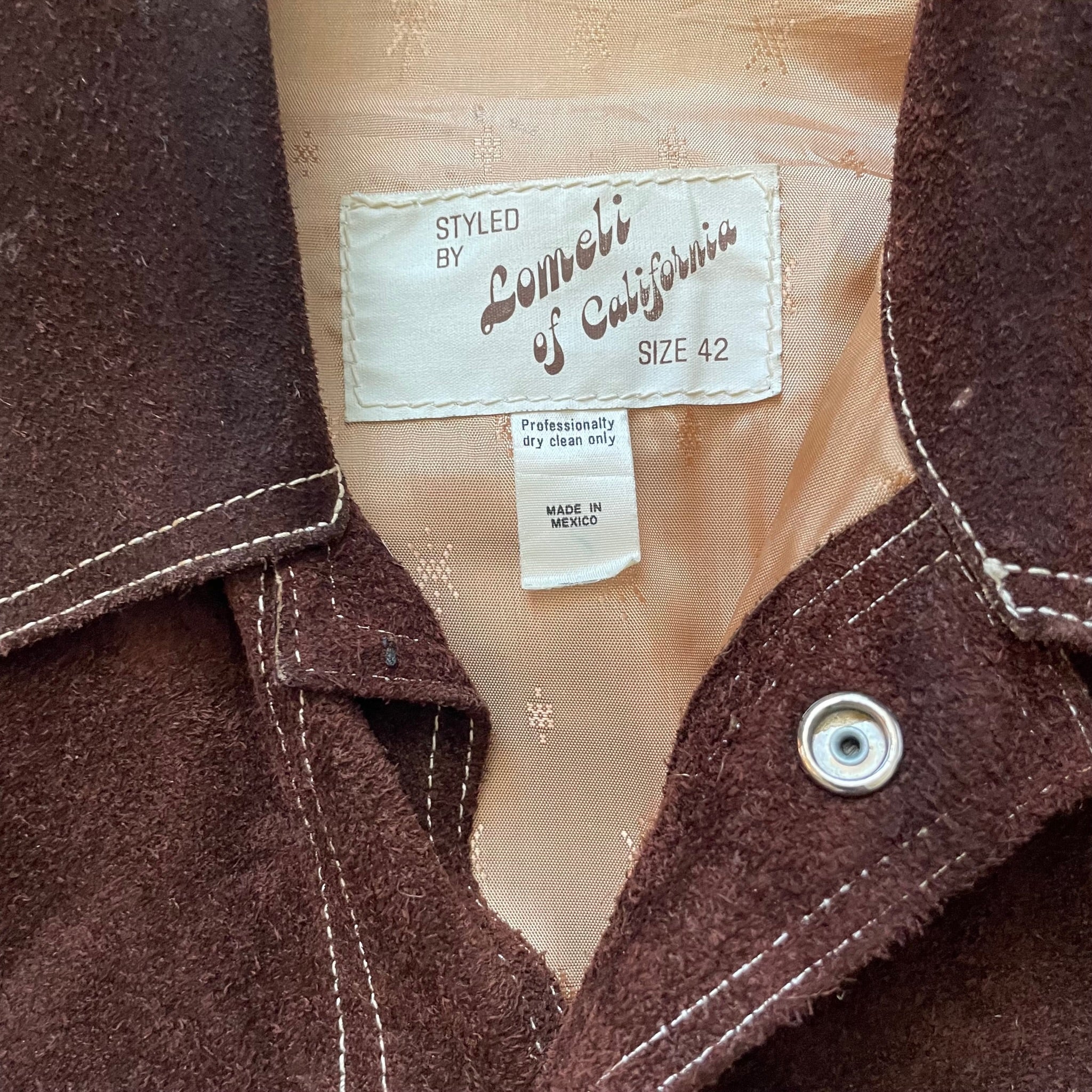 60s/70s Vintage Suede Shirt Jacket Western Vibes 42 by Lomeli of California - Image 4