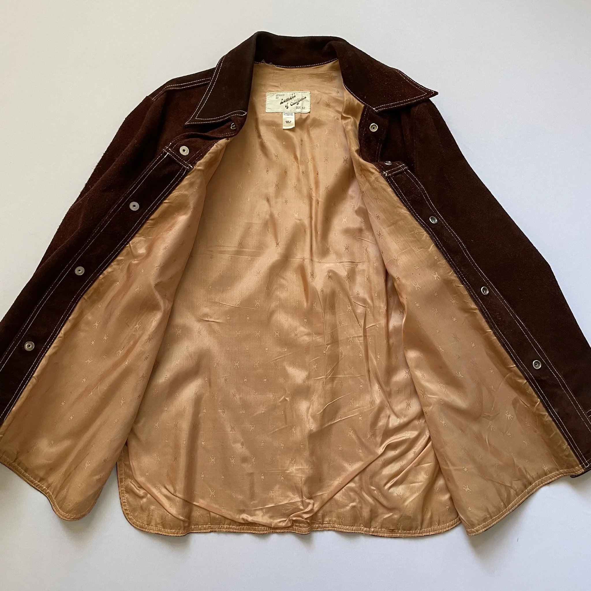 60s/70s Vintage Suede Shirt Jacket Western Vibes 42 by Lomeli of California - Image 9