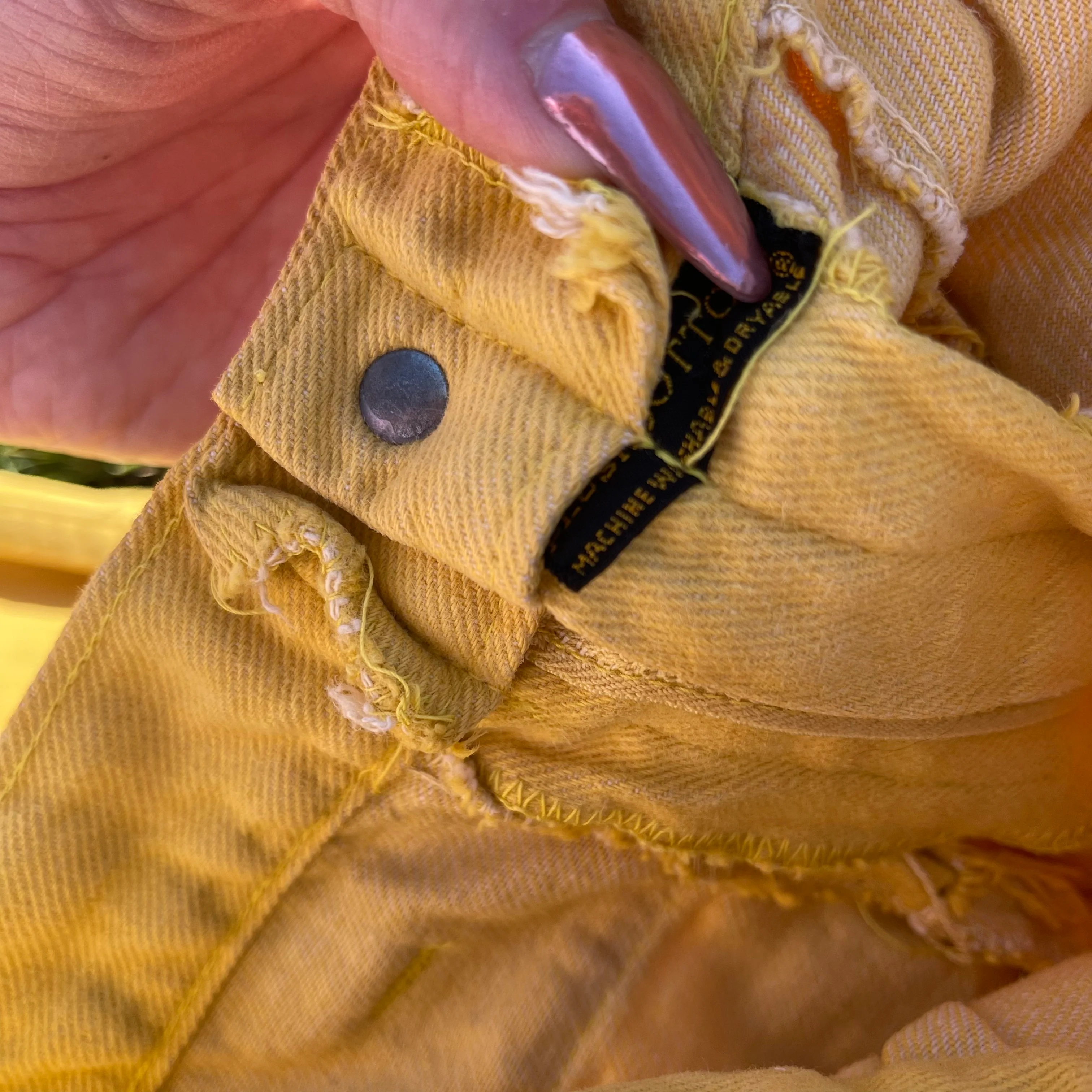 60s/70s Vintage Yellow Wide Leg Sailor Pants | Rolled Cuff By Joseph Magnin - Image 6