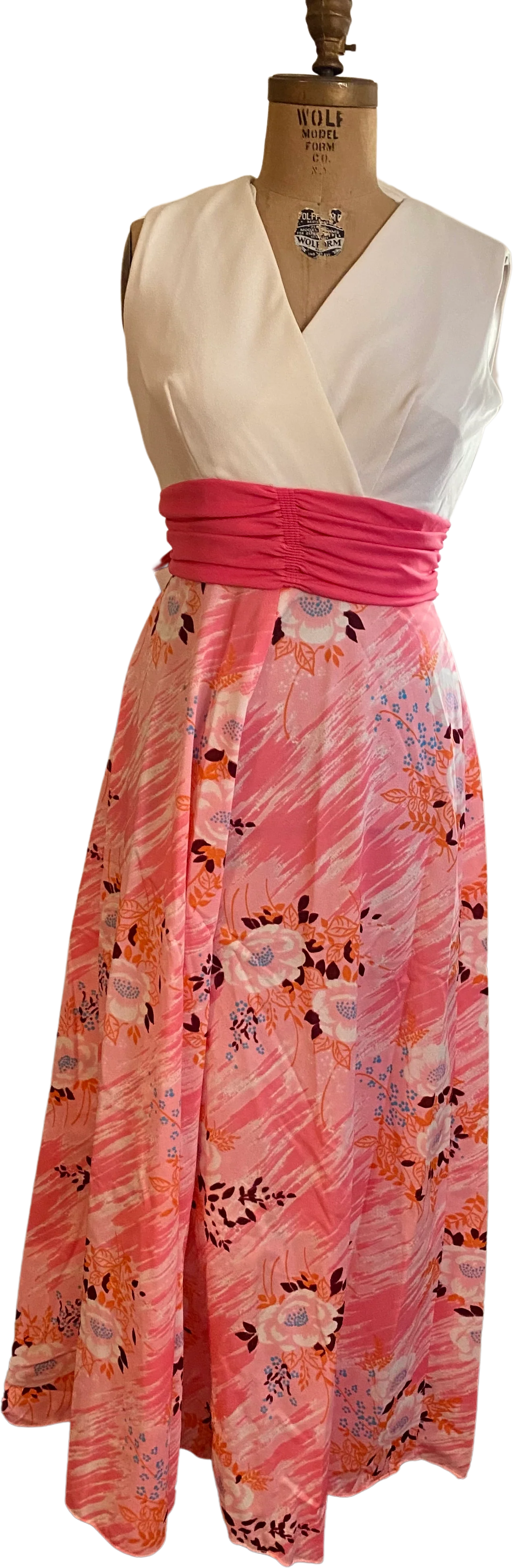 60s/70s Vtg One Piece Wide Leg Jumper Groovy Floral Pants - Image 2