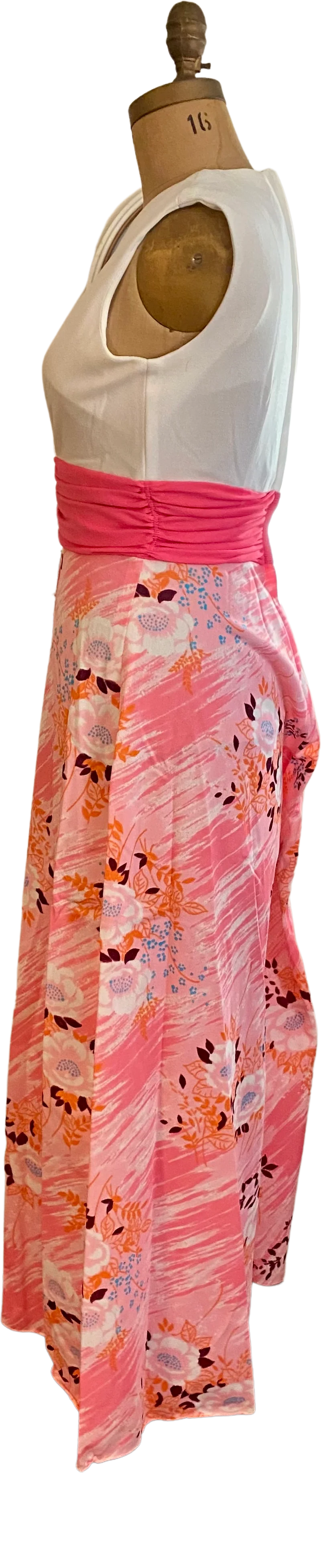 60s/70s Vtg One Piece Wide Leg Jumper Groovy Floral Pants - Image 3