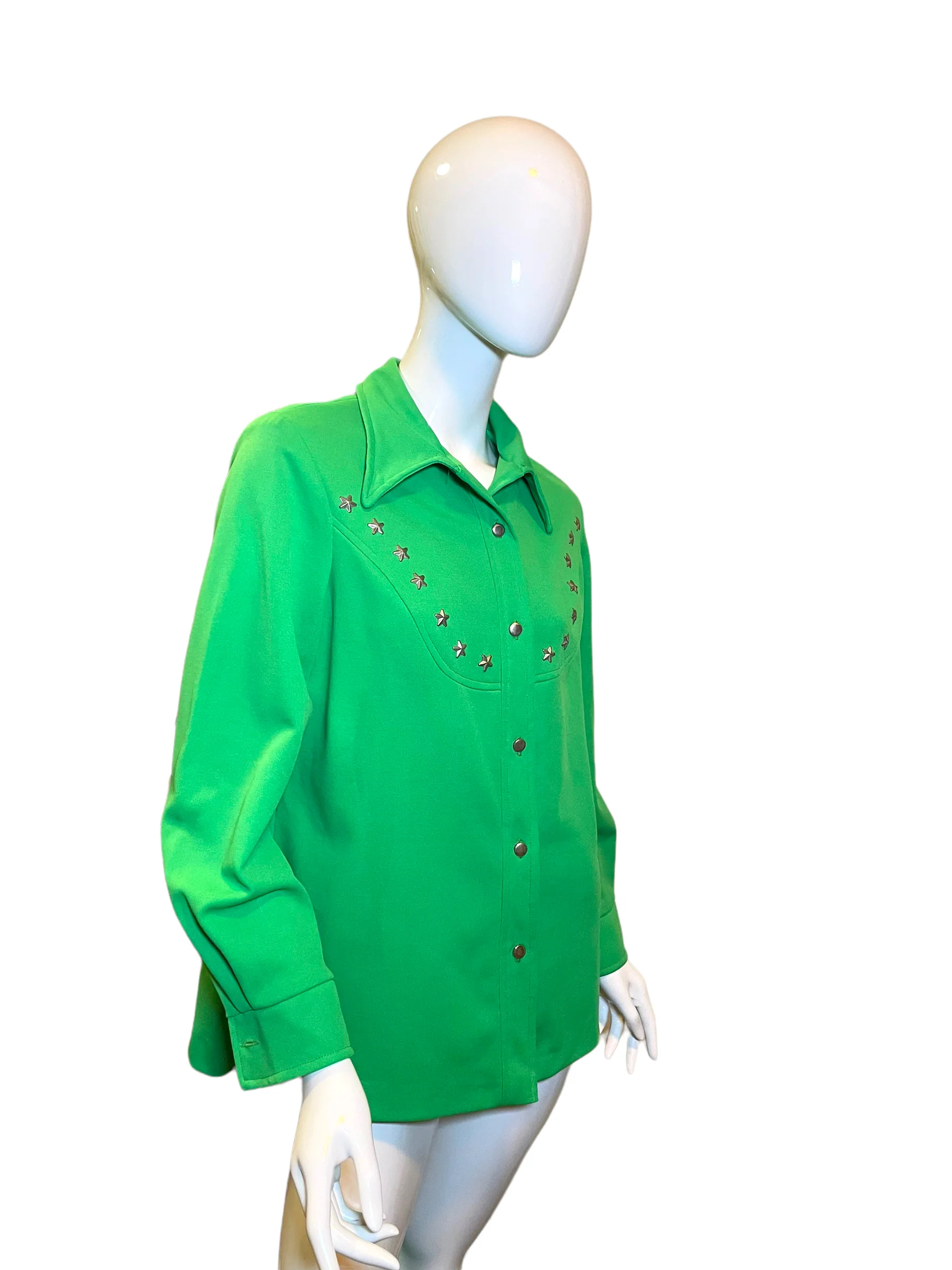 60s/70s Western Star Studded Yoke Button Up Shirt Shacket - Image 4