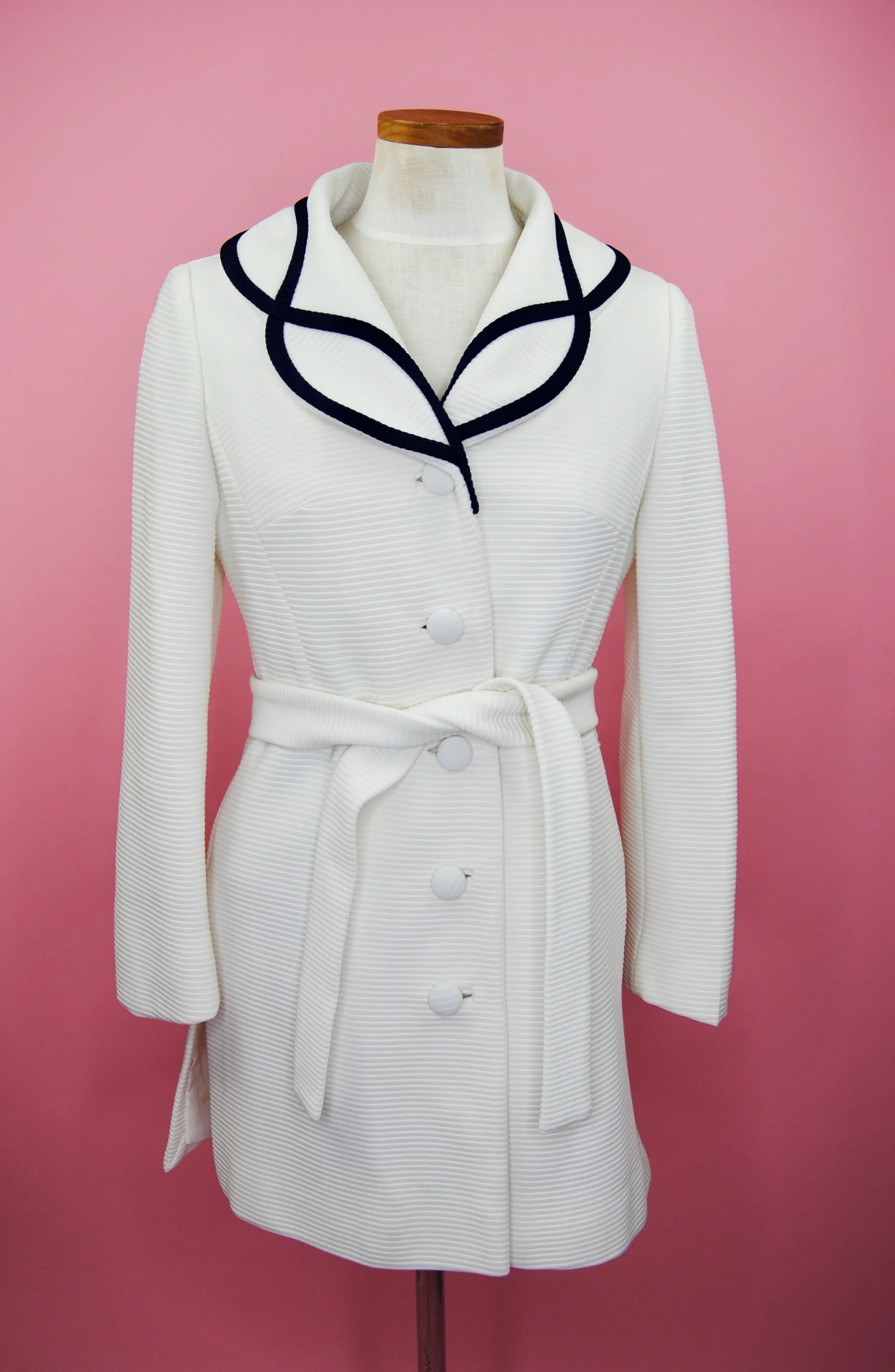 60s/70s White And Blue Chic Poly Knit Pant Suit Set By Lilli Ann - Image 14