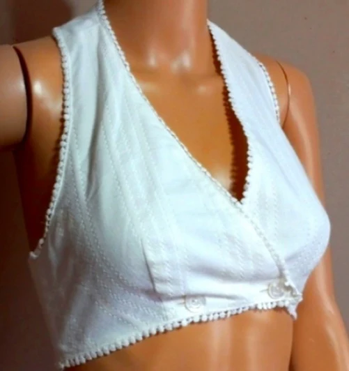 60s/70s White Halter Jacket Wide Leg Pants Set By Country Set - Image 7