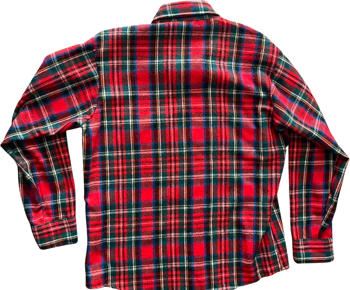 60s/70s Wool Tartan Plaid Flannel Shacket By Easy Rider - Image 2