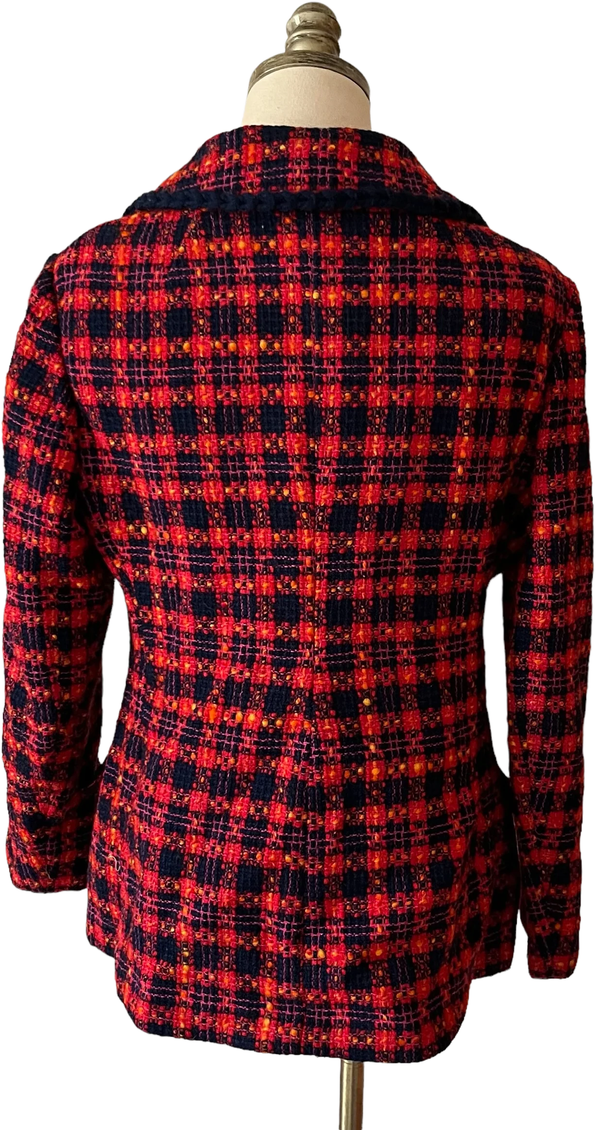 60s/70s Woven Tweed Double Breasted Blazer Jacket By Tailorbrooke - Image 2
