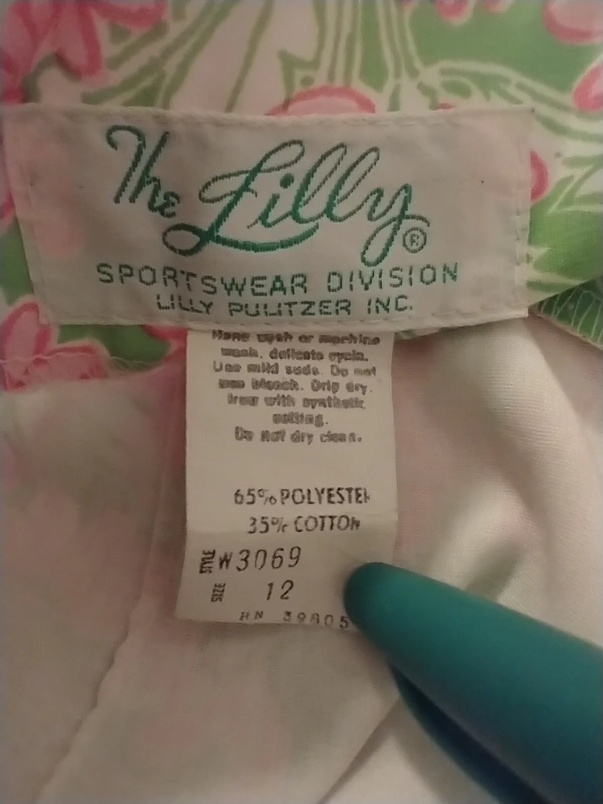 60s A-Line Pink and Green Floral Skirt Women's Small To Medium Pockets and Lace Above Knee Summer Skirt by Lilly Pulitzer - Image 6
