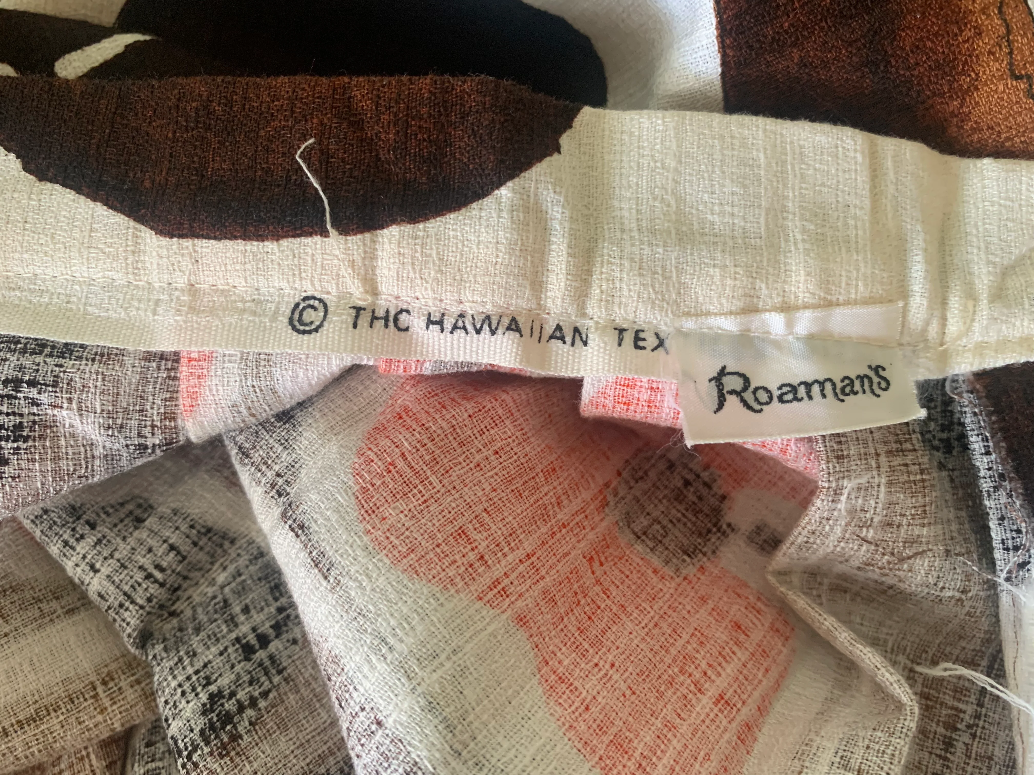 60s Abstract Tropical Print Barkcloth Maxi Skirt by Thc Hawaiian Textiles Roaman's - Image 10