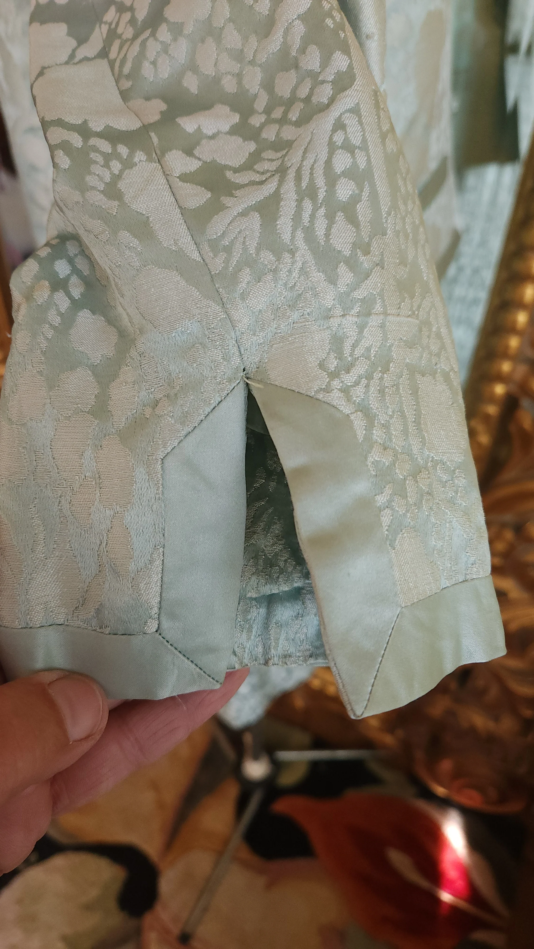 60s Baby Blue Silk Jacquard Skirt Suit By Royal Lynne - Image 7