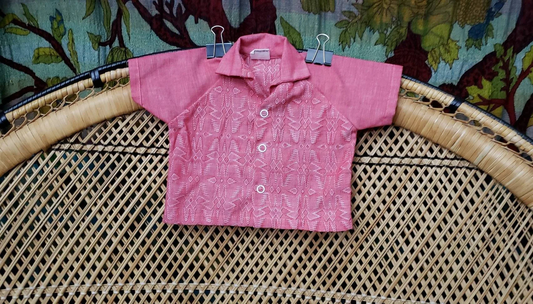 60s Baby Rockabilly Button-Down Shirt 0-3 Months Vintage Newborn Rockabilly Baby Shower Gift by Sears - Image 3