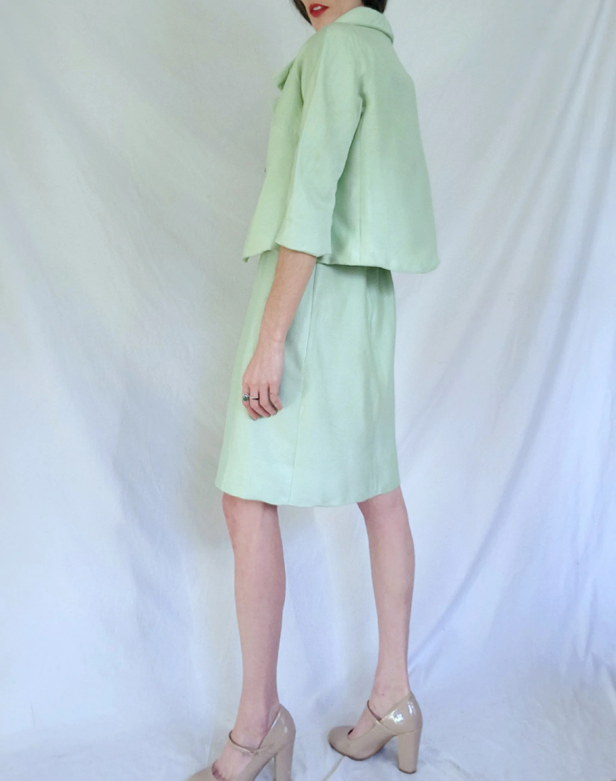 60s Beaded Silk Sheath Dress And Jacket Suit Set By Ole Borden for Rembrandt - Image 11