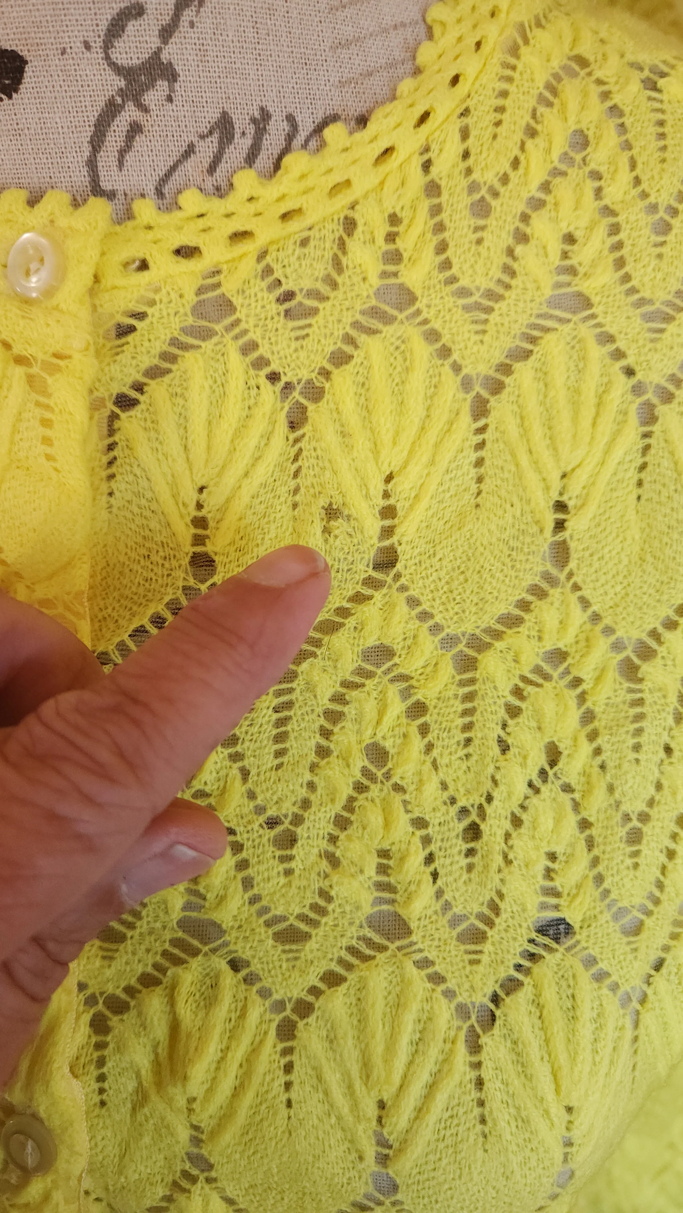 60s Beautiful Bright Yellow Lined Cardigan Sweater By Miss Holly - Image 5