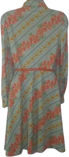 60s Belted Floral Shirt Dress - Image 2