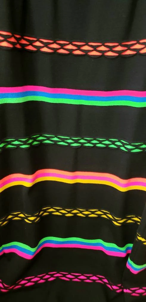 60s Black and Neon Striped Wool Maxi Skirt Banff Ltd Styled 12 by Gianni Ferri - Image 5