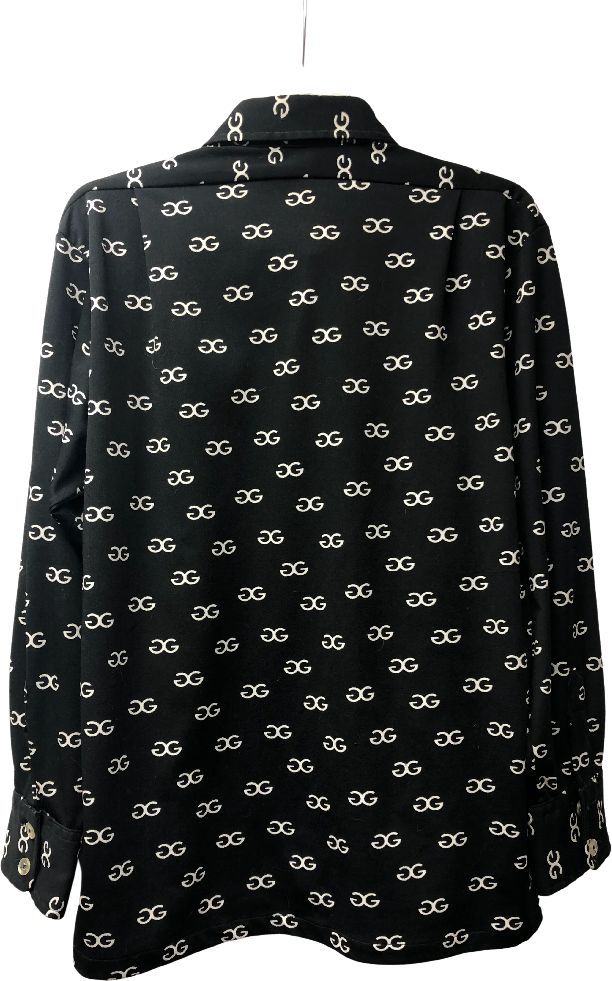 70s Black And White Logo Long Sleeve Button Up Shirt By Givenchy for Chesa - Image 2