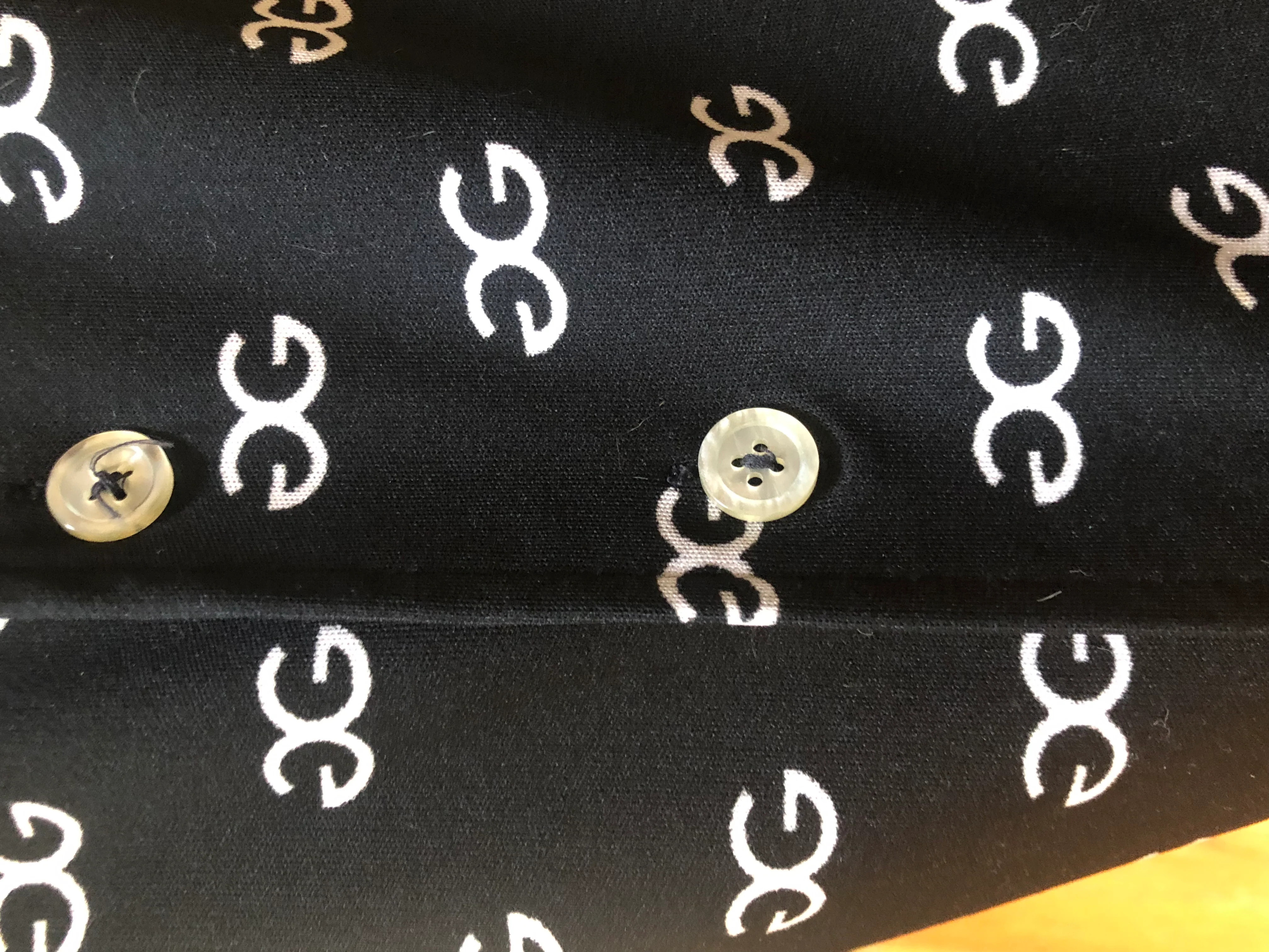 70s Black And White Logo Long Sleeve Button Up Shirt By Givenchy for Chesa - Image 7