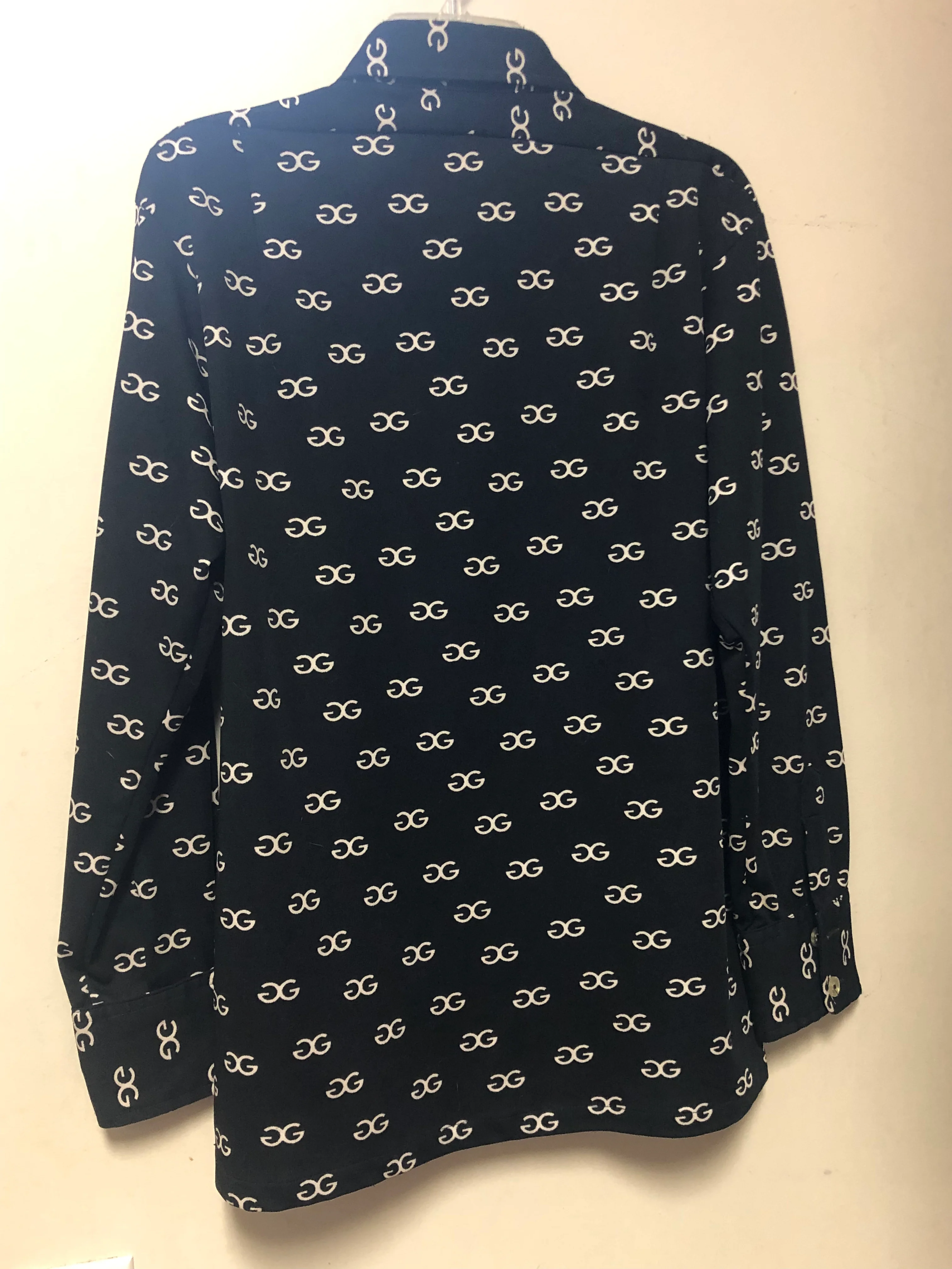 70s Black And White Logo Long Sleeve Button Up Shirt By Givenchy for Chesa - Image 8