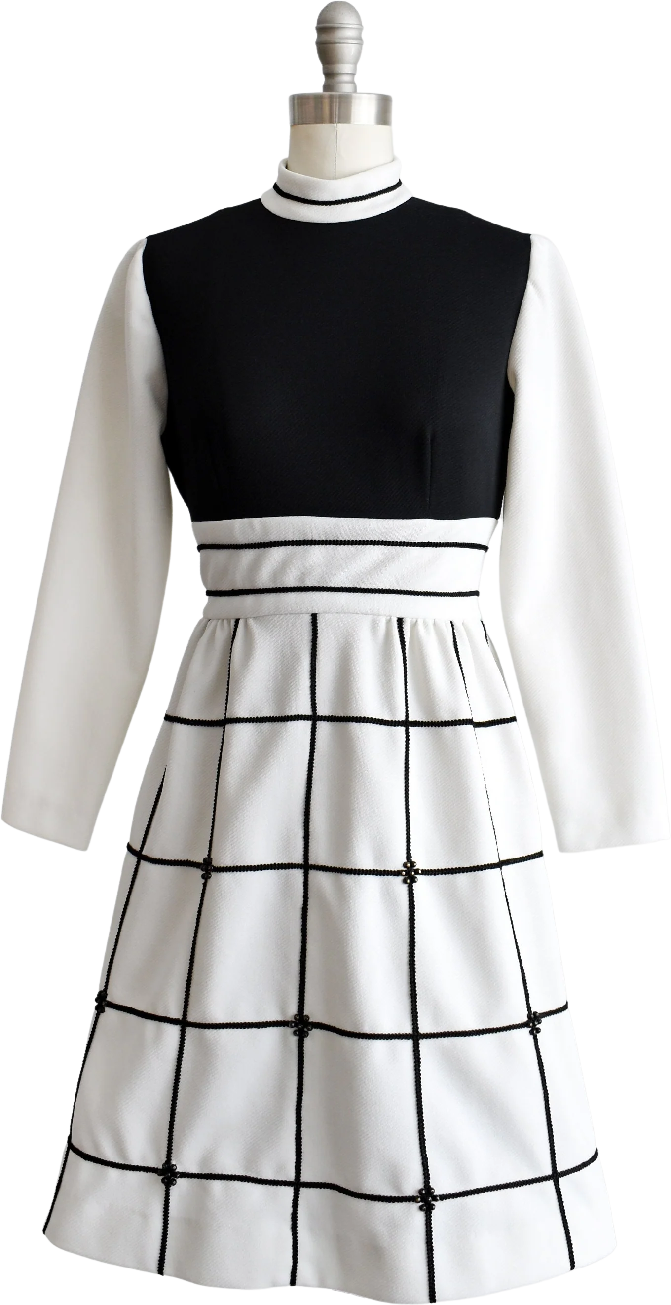 60s Black and White Mod Dress Vintage 60s Dress Mod Scooter Mini Dress, Xs by Peck & Peck