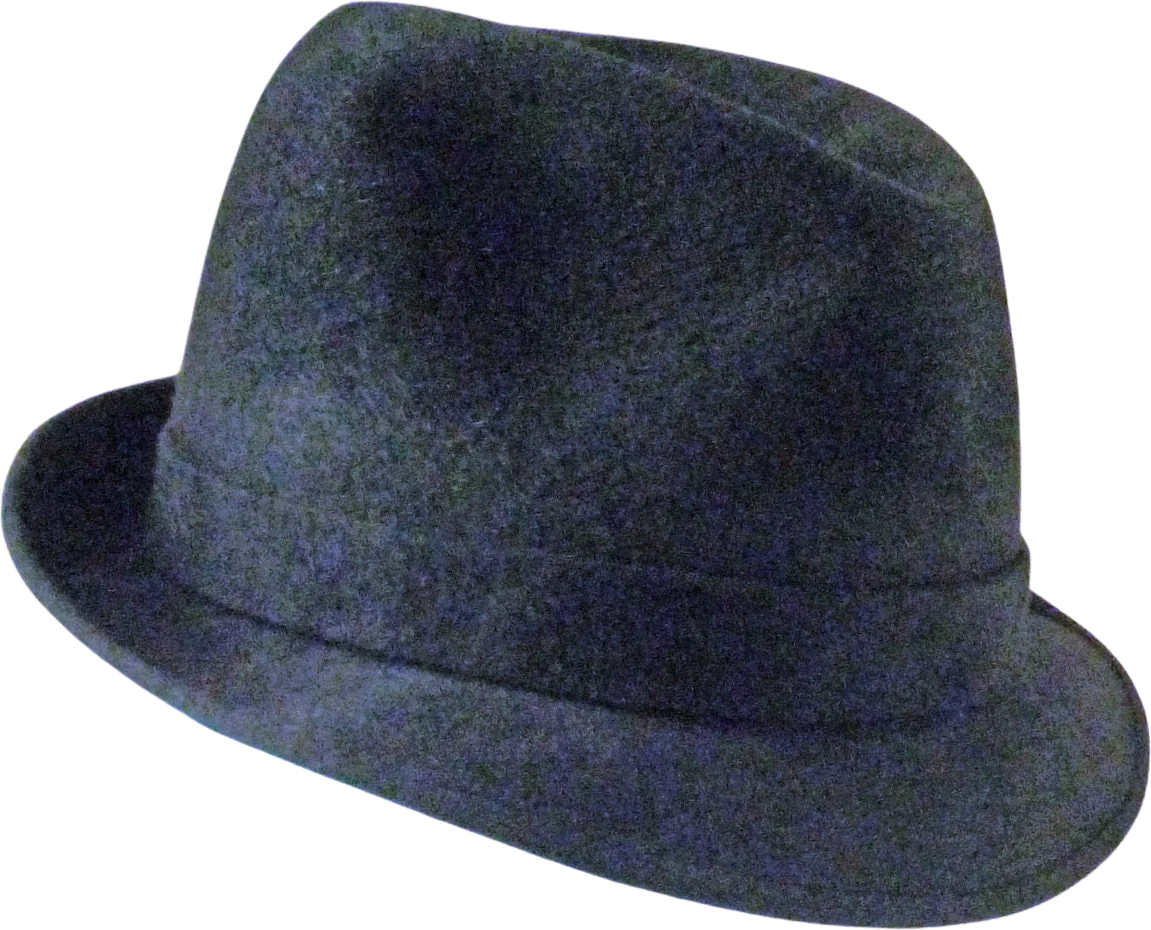 60s Black Mobster Italian Kashmir Fedora Pork Pie Hat - 7 1 4 High End Thin Brim European Style