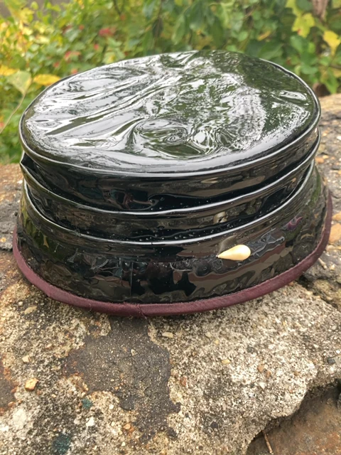 60s Black Patent Leather Hat - Image 7