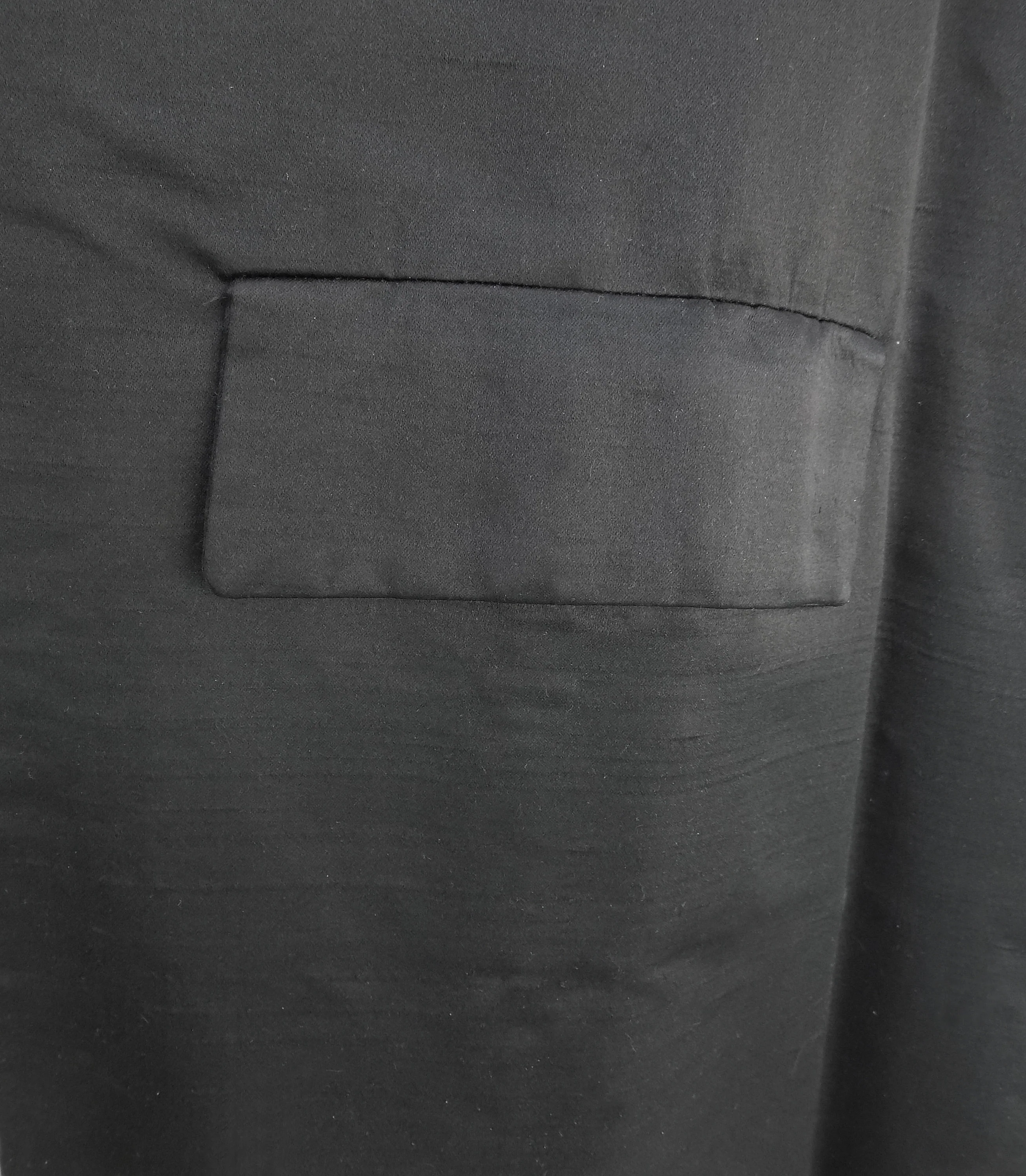 60s Black Silk Opera Coat Saks Fifth Avenue Formal Wedding Winter Lining Three Quarter Sleeves Pockets Mod - Image 9