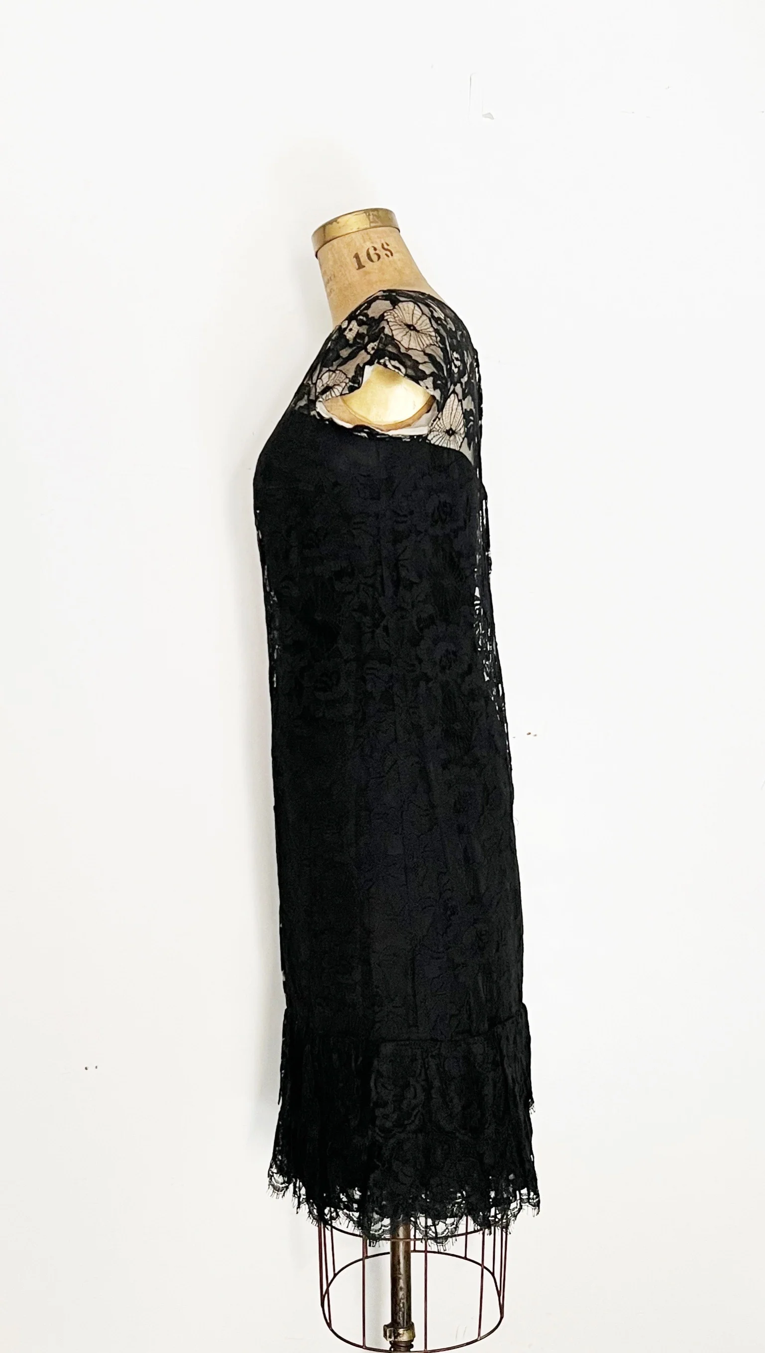 60s Black Spiderweb Lace Cocktail Dress By Best & Co - Image 5