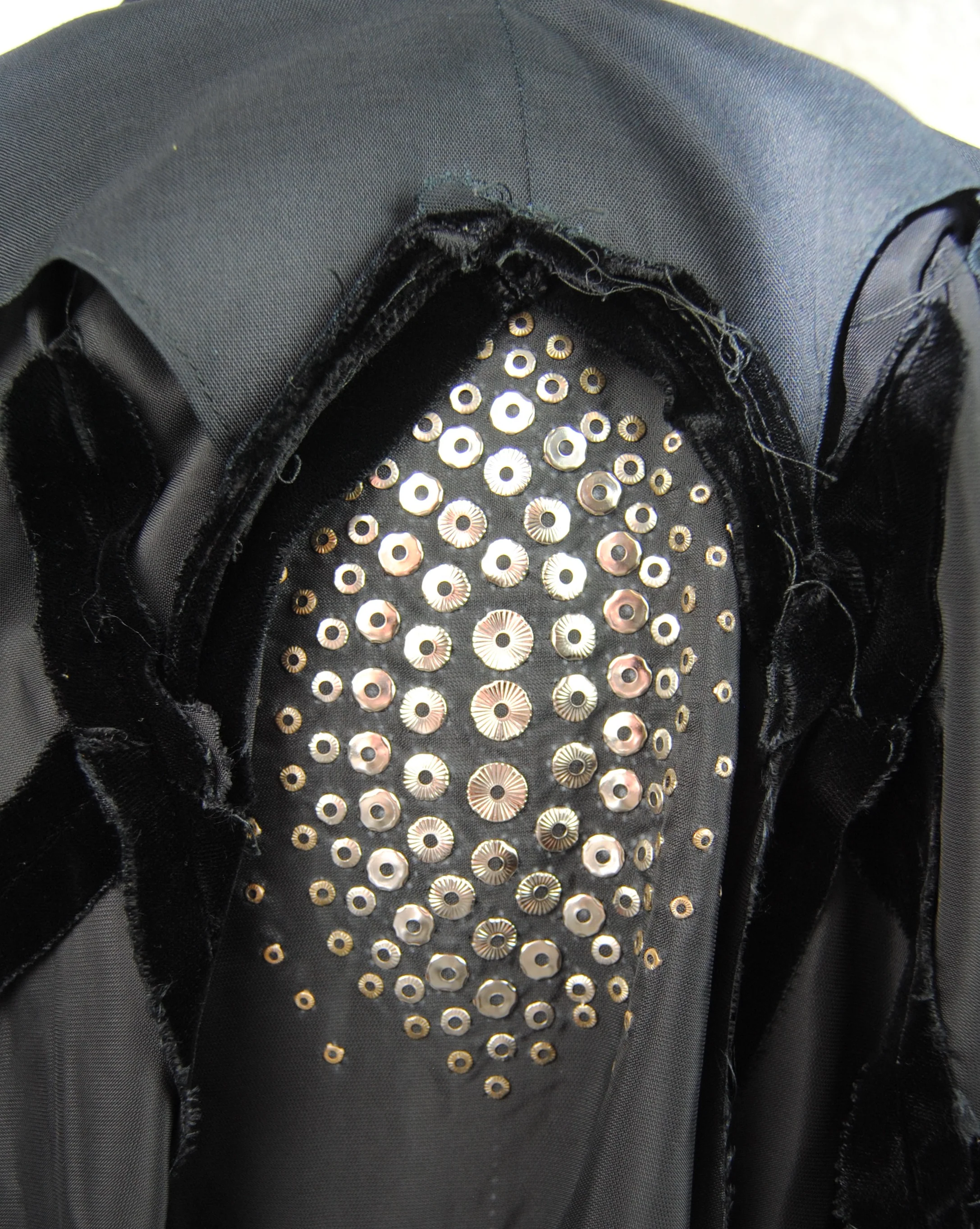 60s Black Velvet Gown With Rhinestone Detailing - Image 10
