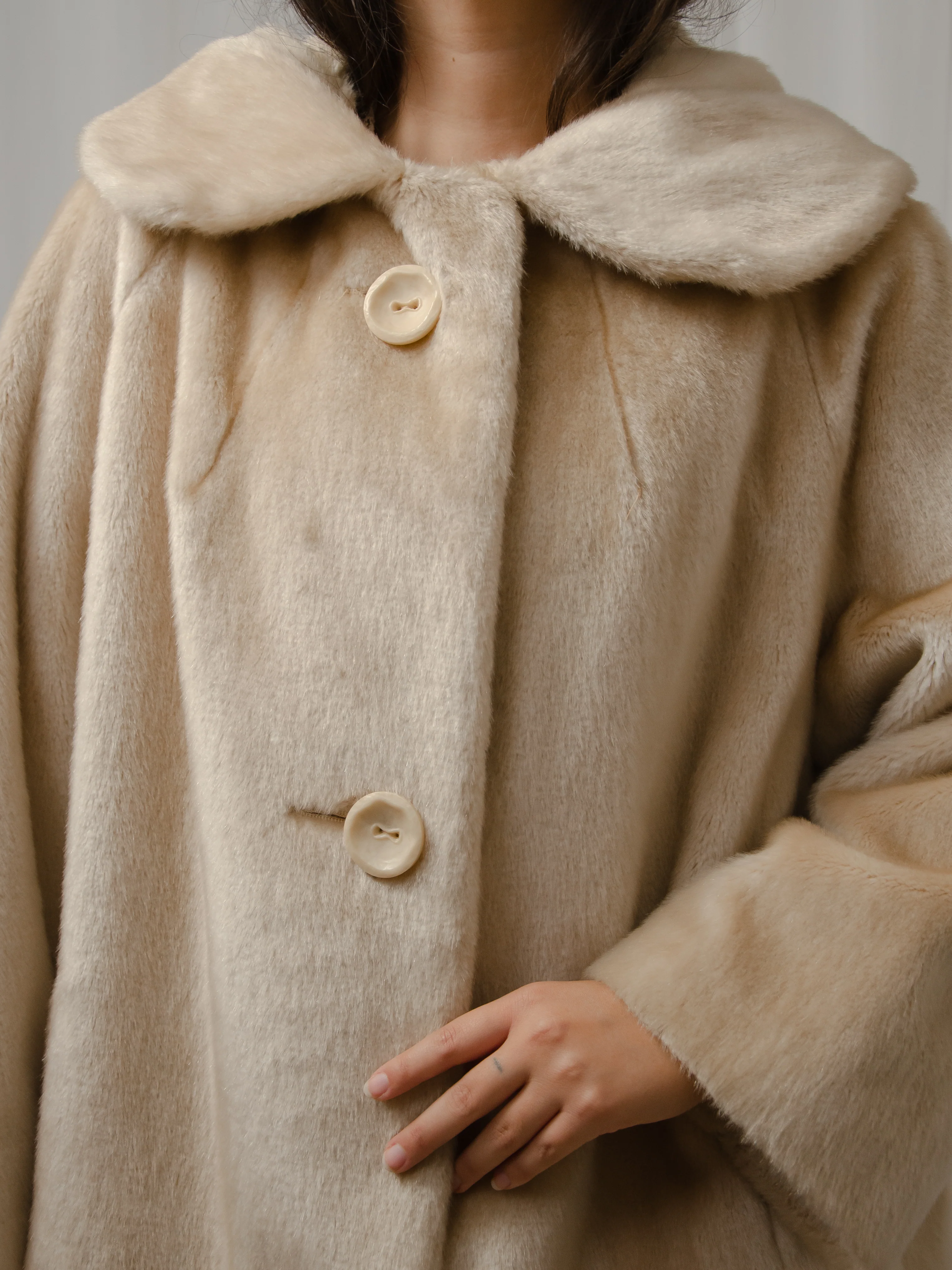 60s Blonde Teddy Coat - Image 2