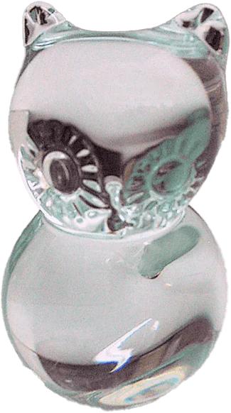 60s Blown Glass Baby Owl Paperweight Decorative Bird Owlet Décor Baby Animal