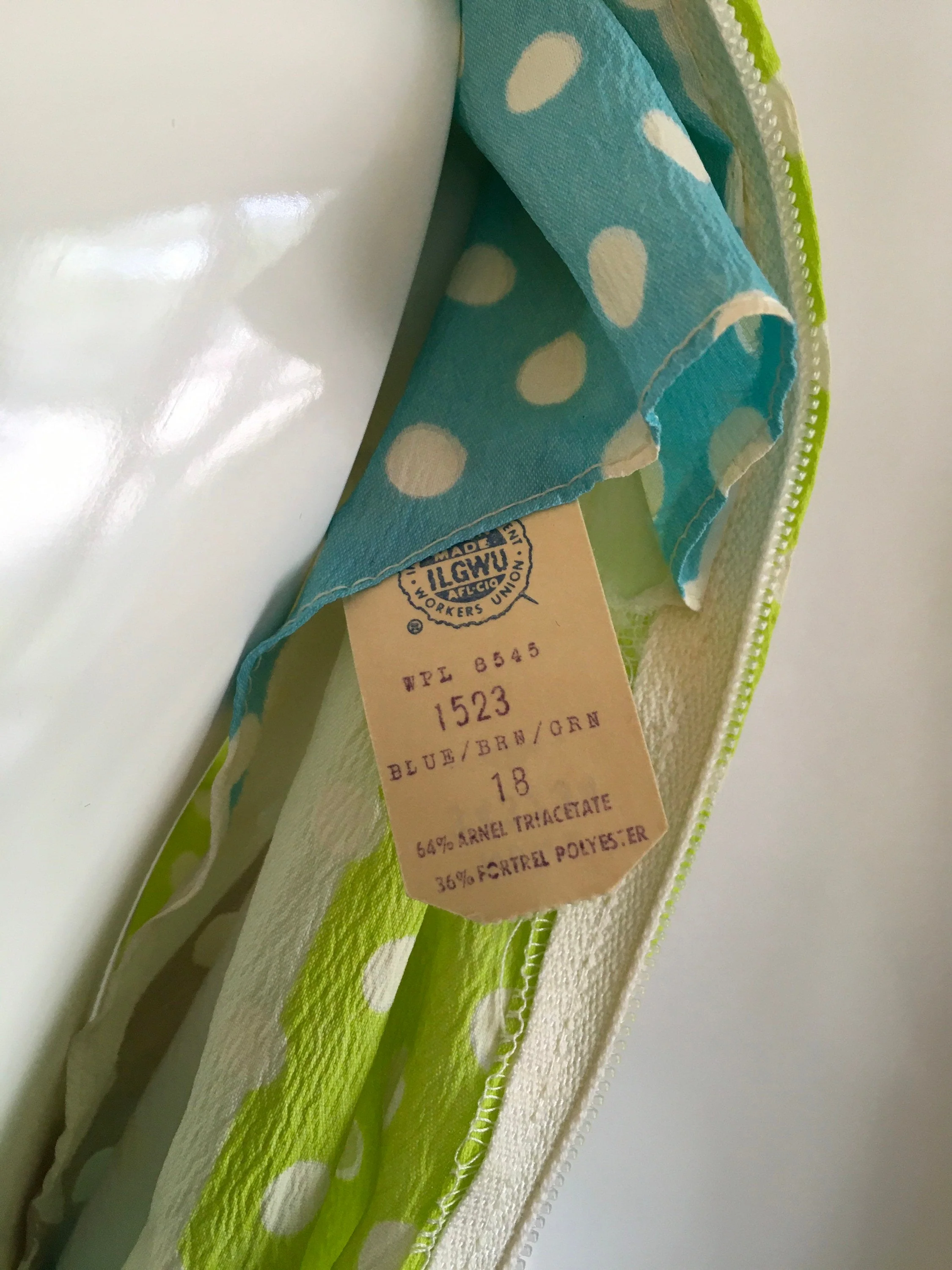 60's Blue and Green Mod Polka Dot Scooter Dress by Queen’s Way to Fashion - Image 6