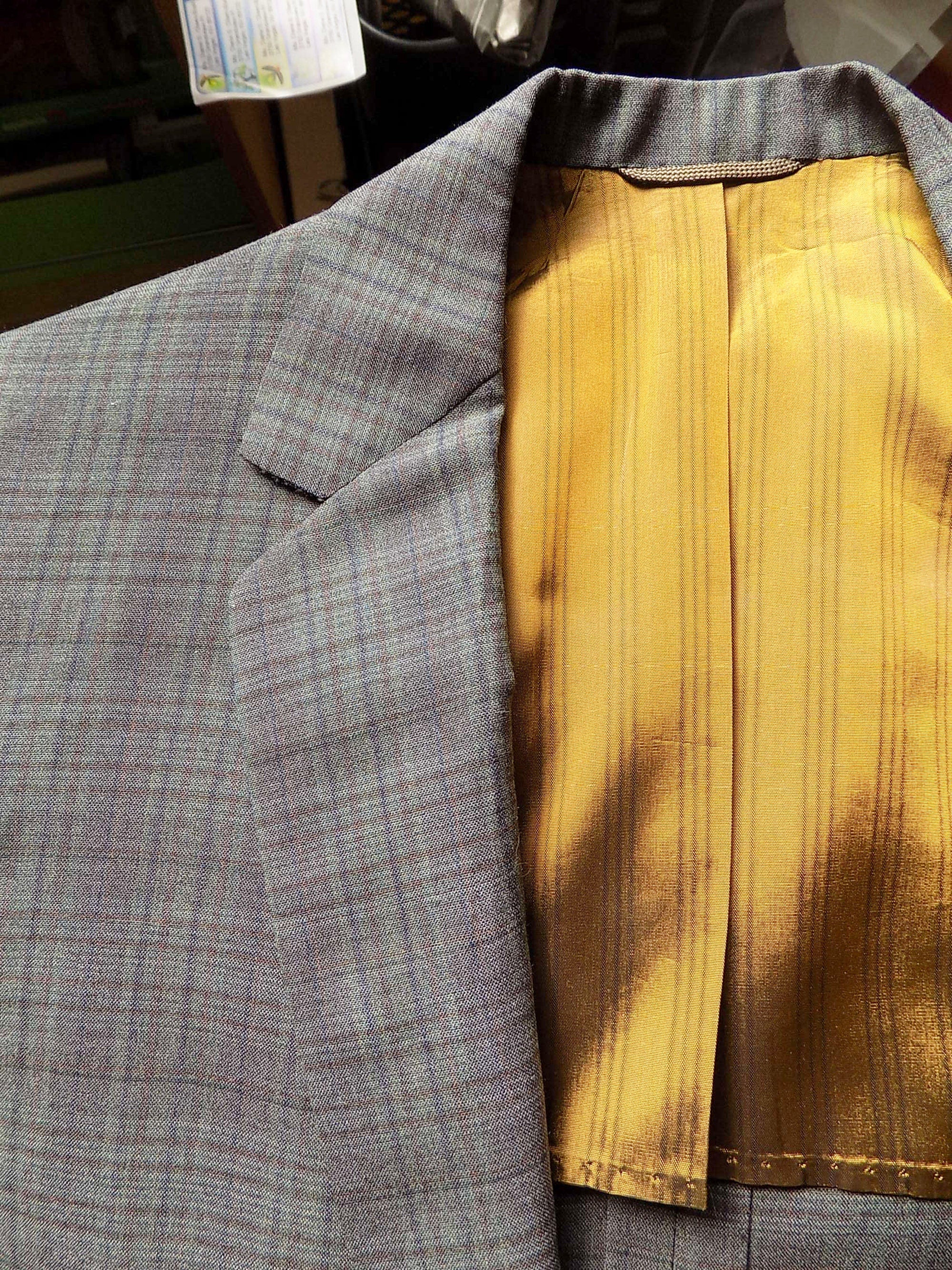 60s Blue Green Plaid Jacket Fashiontown Claytons Mod Preppy Dacron Summer Weight - Image 4