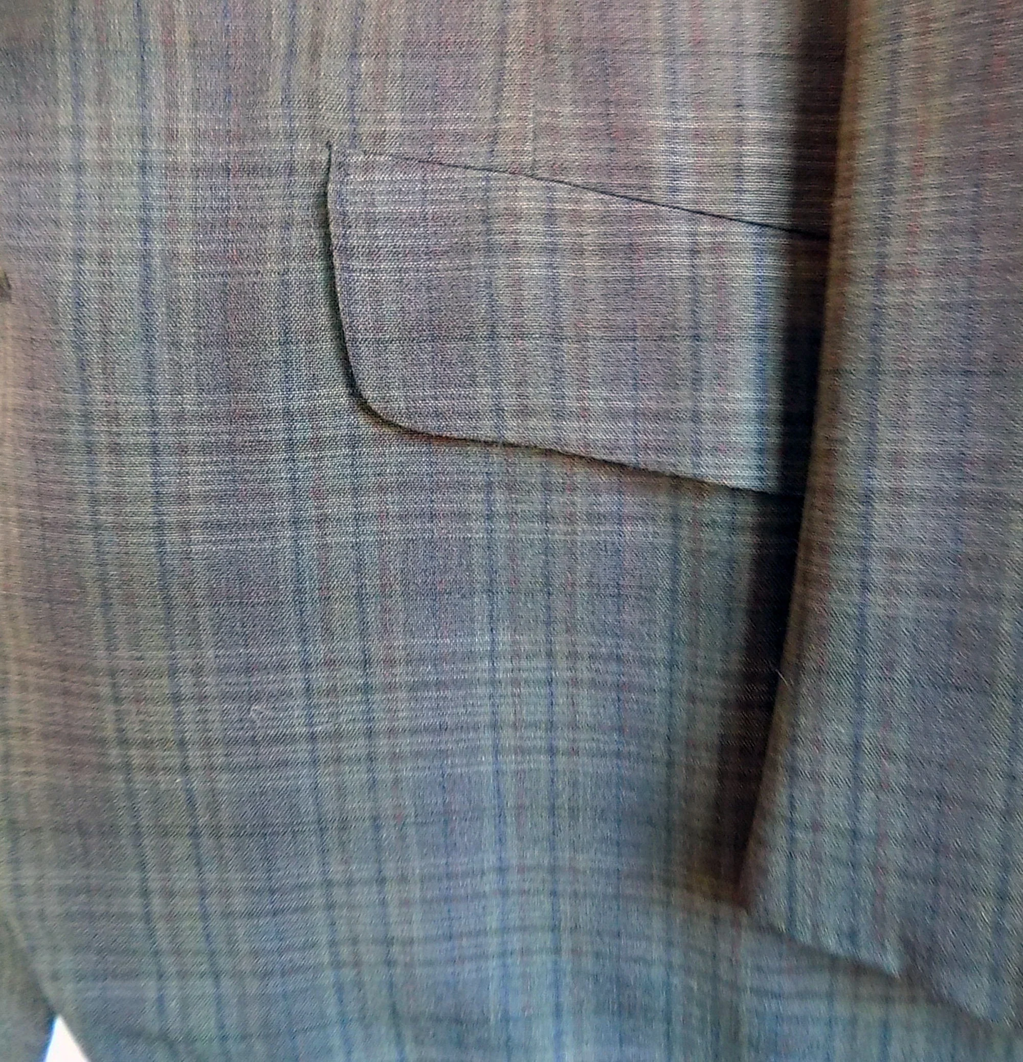 60s Blue Green Plaid Jacket Fashiontown Claytons Mod Preppy Dacron Summer Weight - Image 5