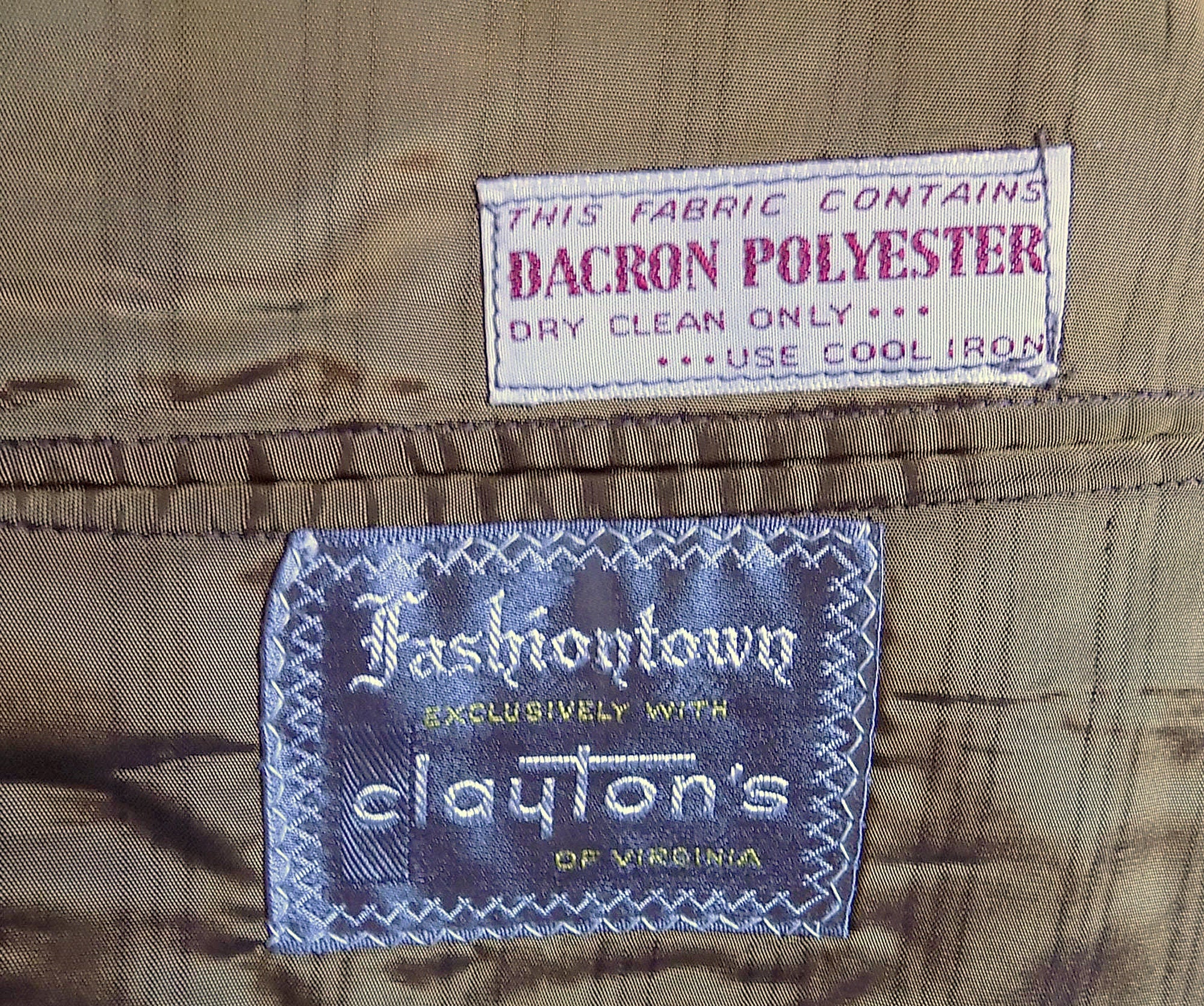 60s Blue Green Plaid Jacket Fashiontown Claytons Mod Preppy Dacron Summer Weight - Image 6