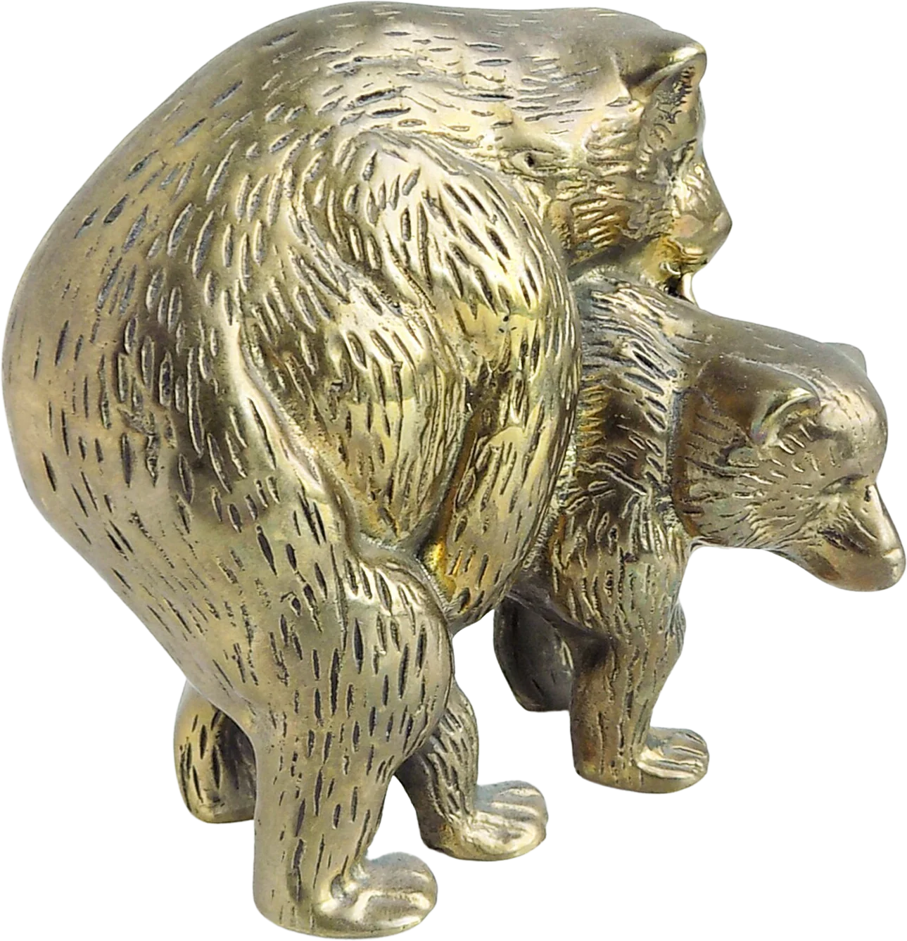 60s Brass Paperweight Bears Making Love Gag Gift Stag Humorous Amorous