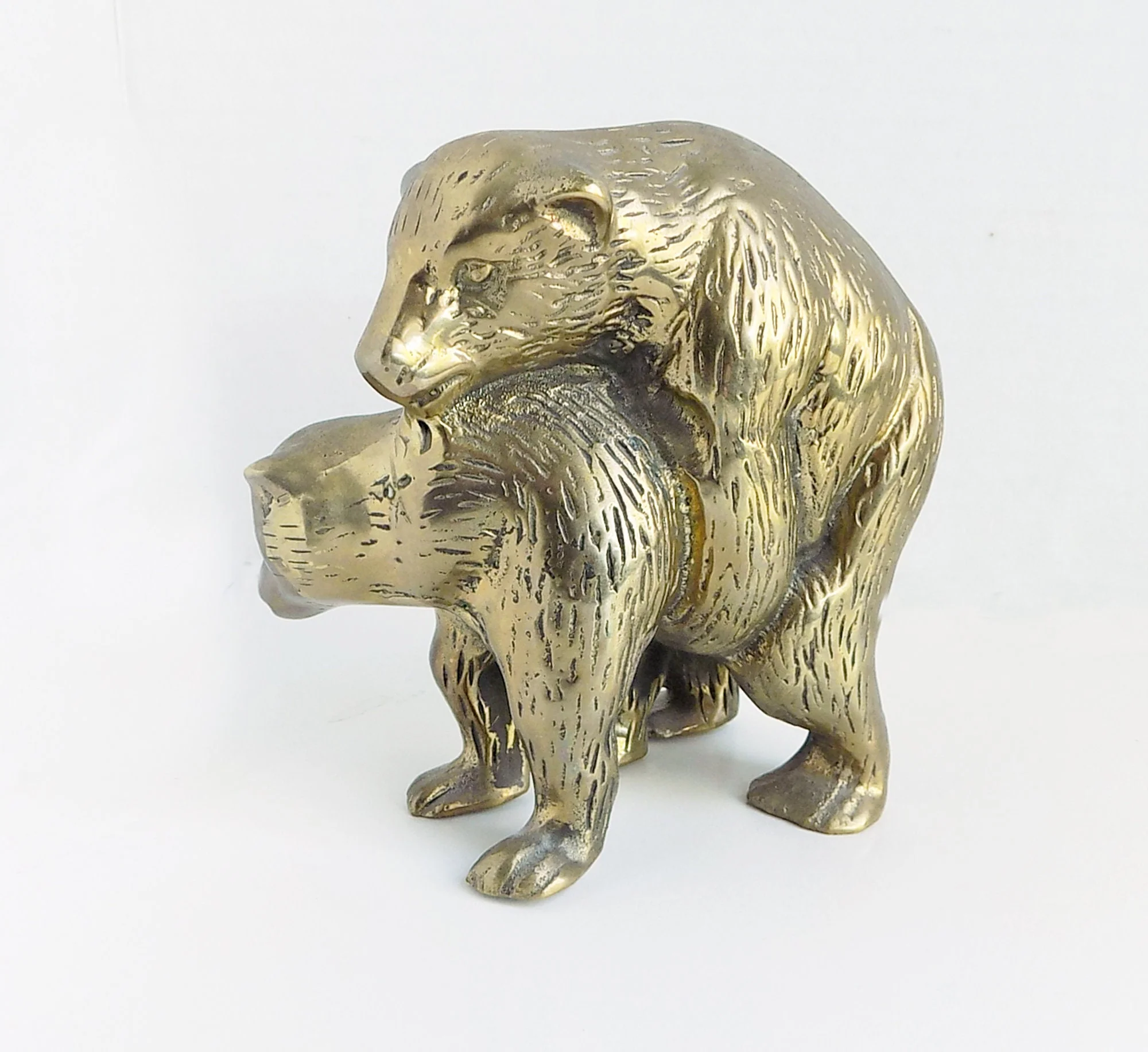 60s Brass Paperweight Bears Making Love Gag Gift Stag Humorous Amorous - Image 2