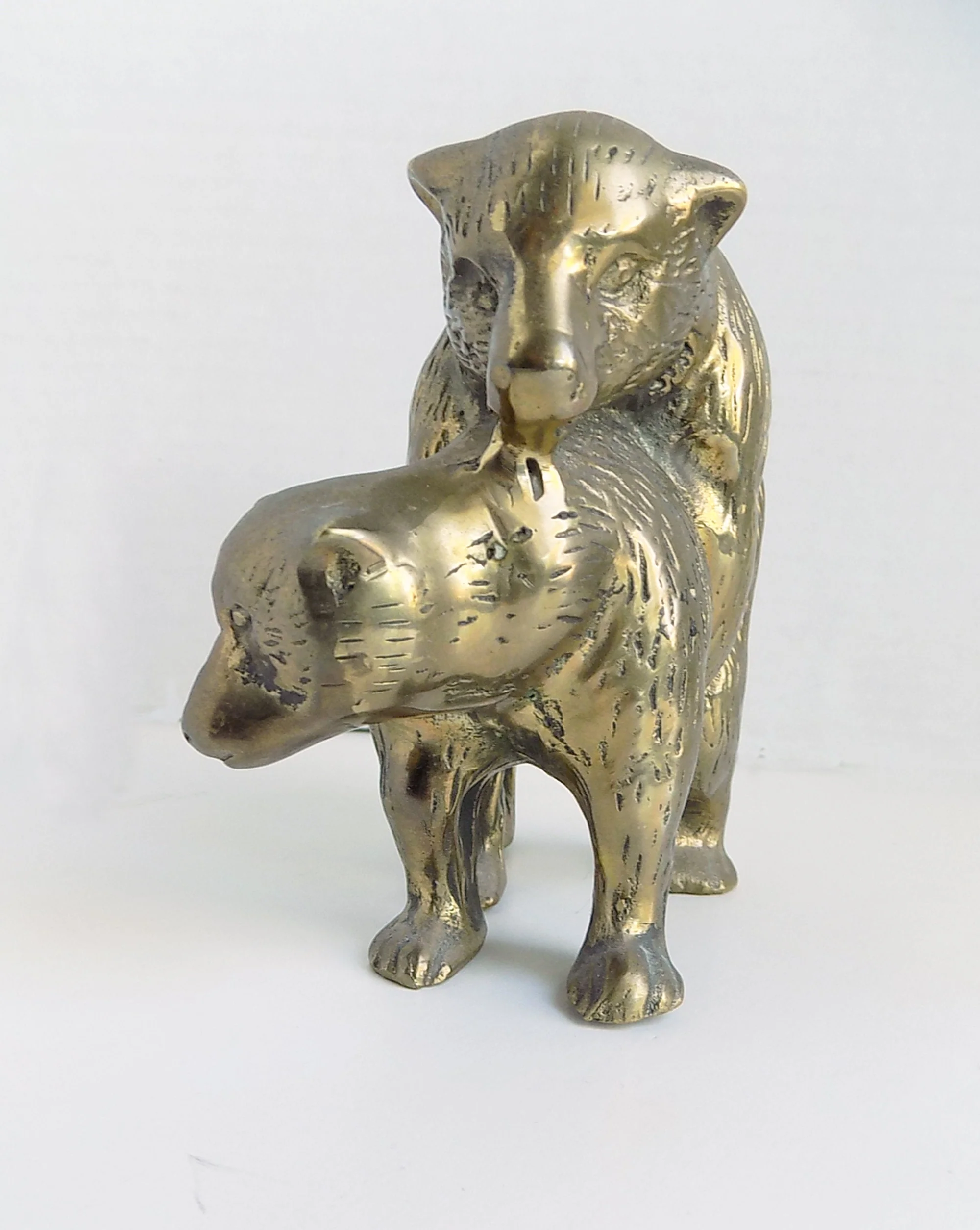 60s Brass Paperweight Bears Making Love Gag Gift Stag Humorous Amorous - Image 4