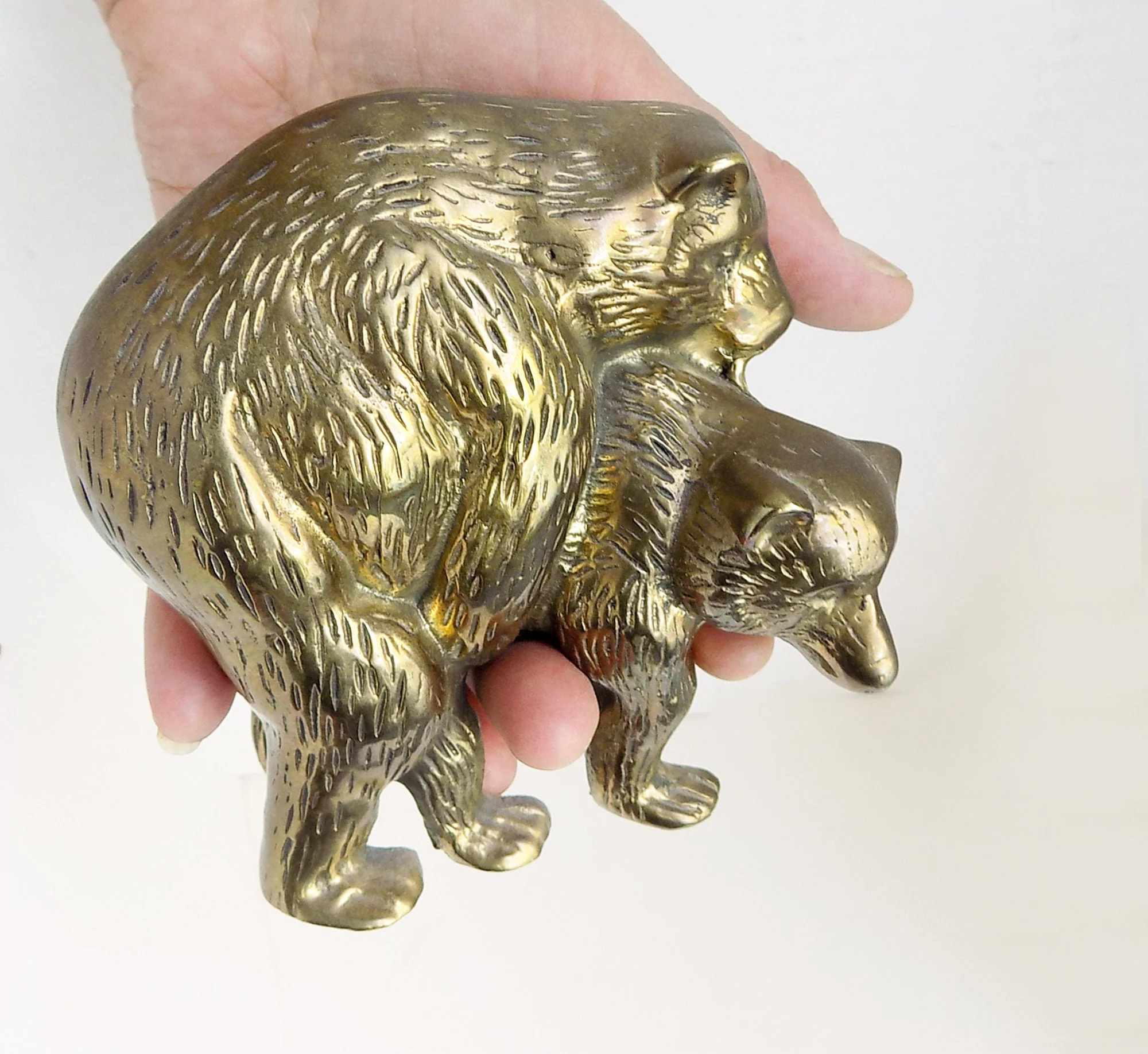 60s Brass Paperweight Bears Making Love Gag Gift Stag Humorous Amorous - Image 5