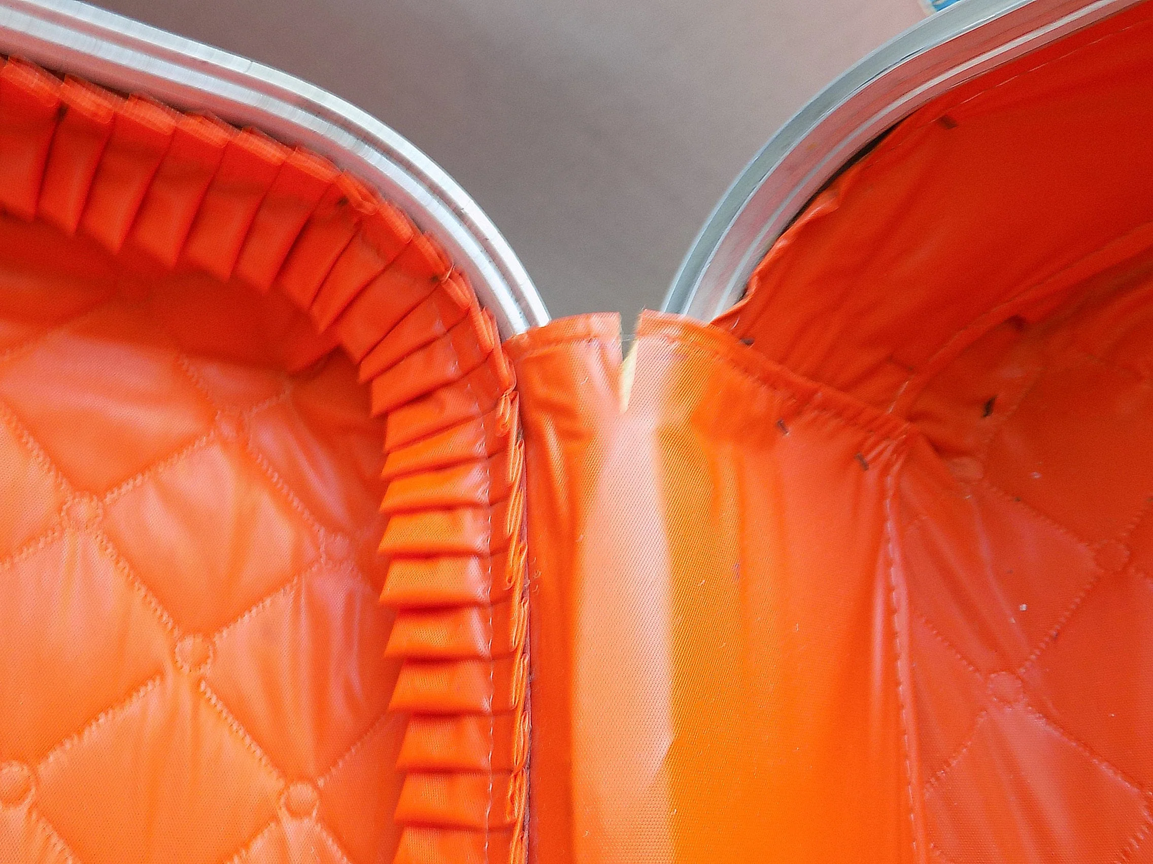 60s Bright Orange Mod Hard Faux Leather Suitcase - Image 8