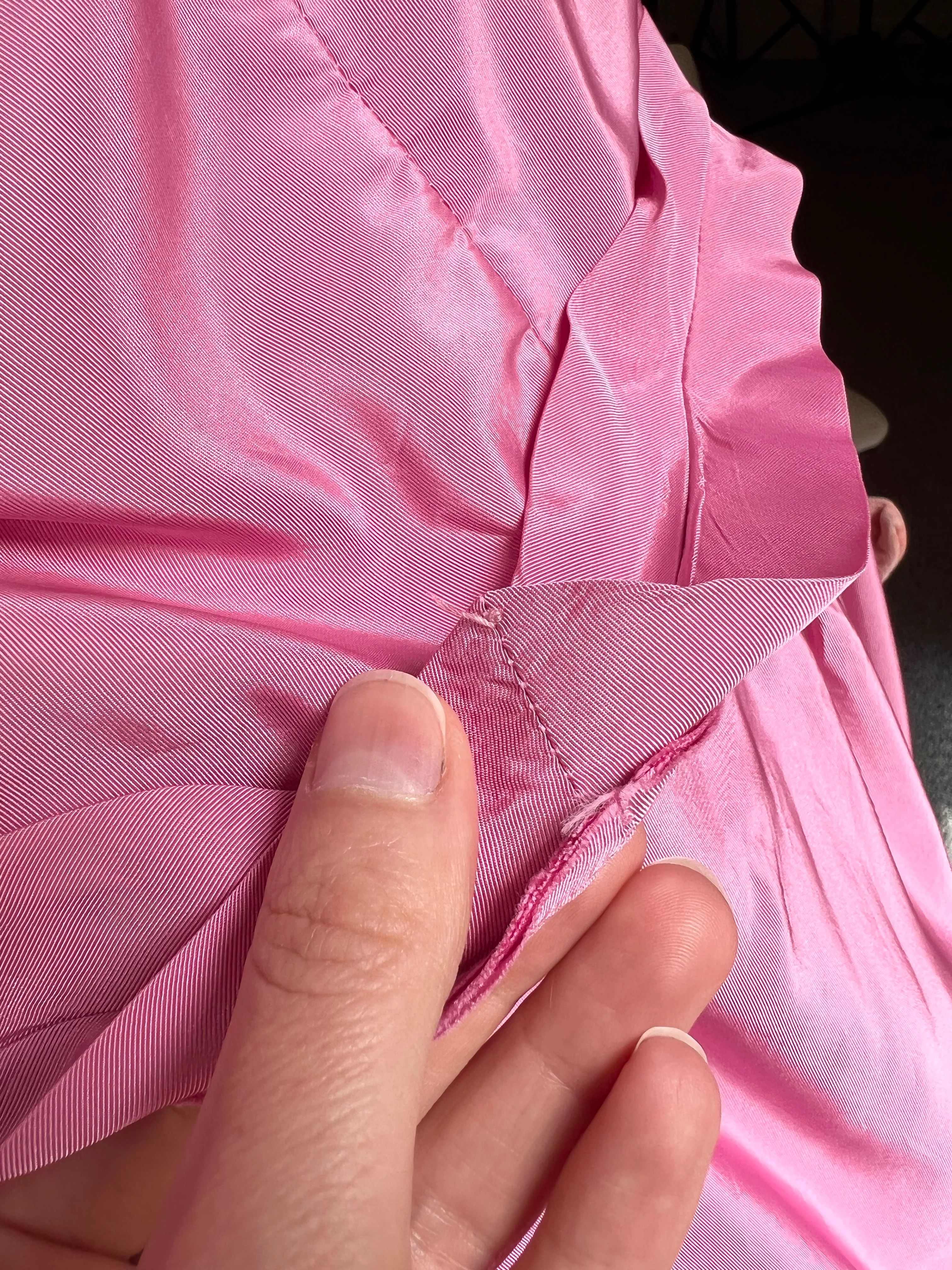 60s Bright Pink Puffed Sleeve Off The Shoulder Gown By Priscilla of Boston - Image 14