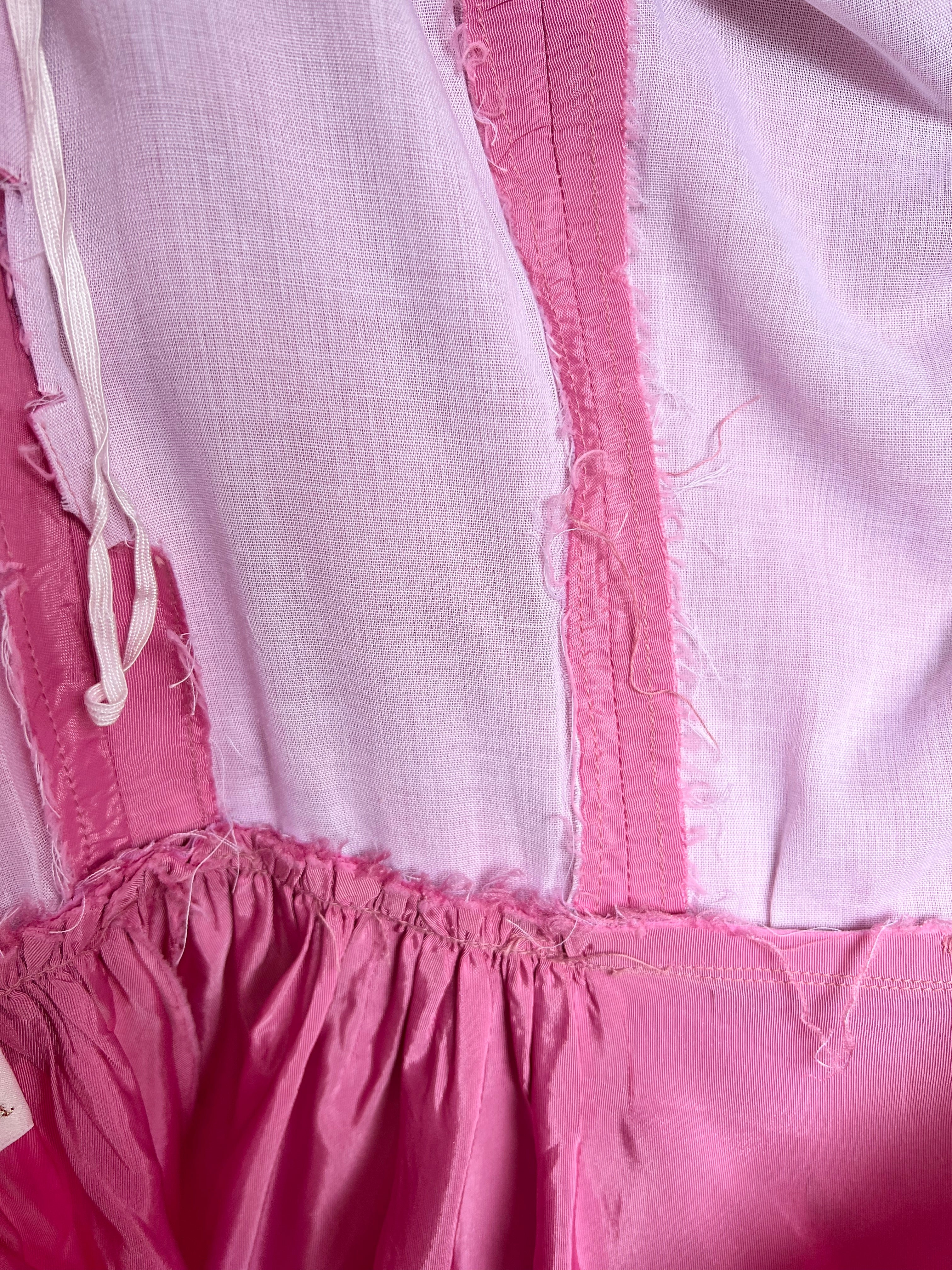 60s Bright Pink Puffed Sleeve Off The Shoulder Gown By Priscilla of Boston - Image 15