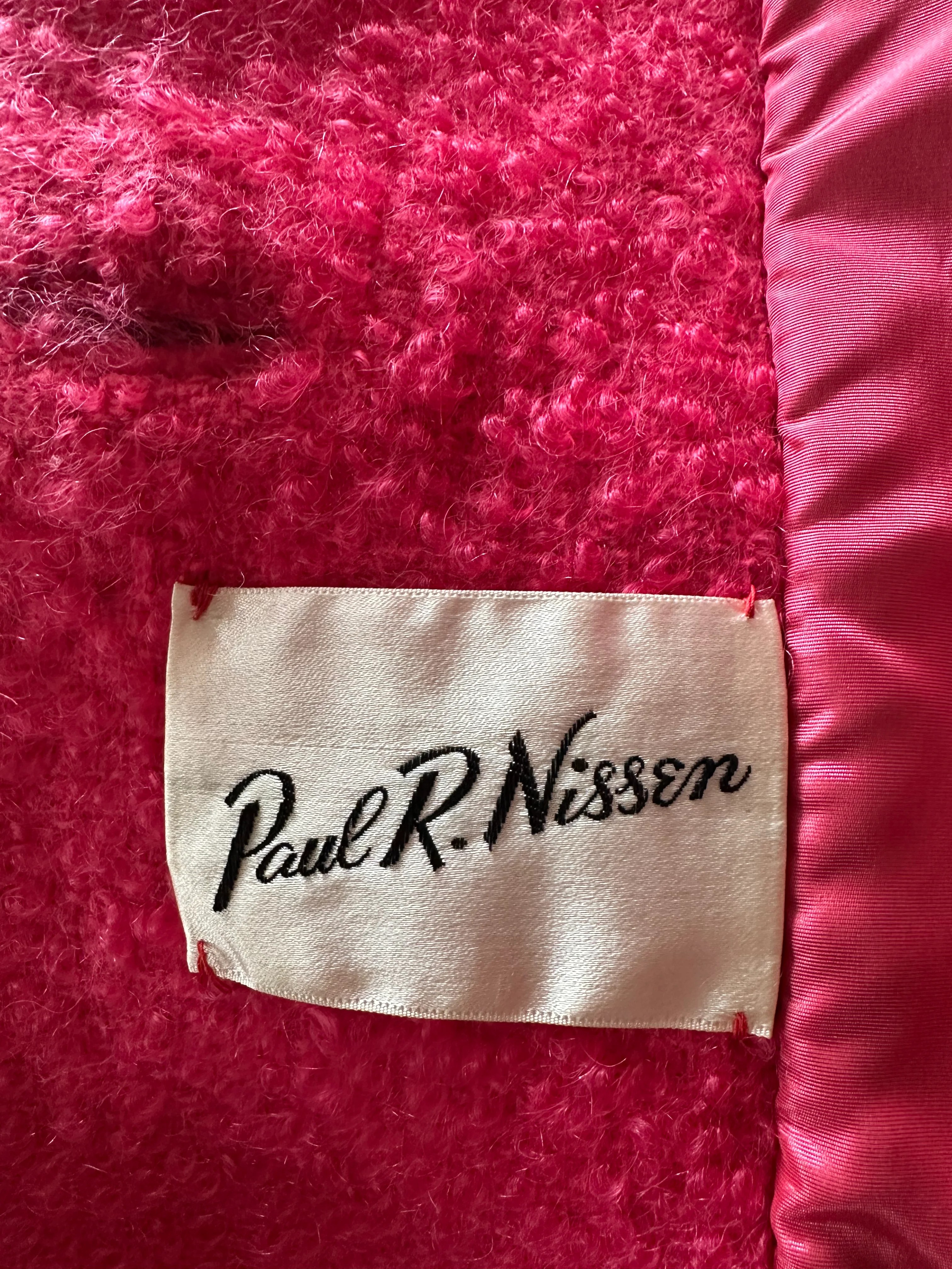60s Bright Pink Wool Coat By Paul R. Nissen - Image 6