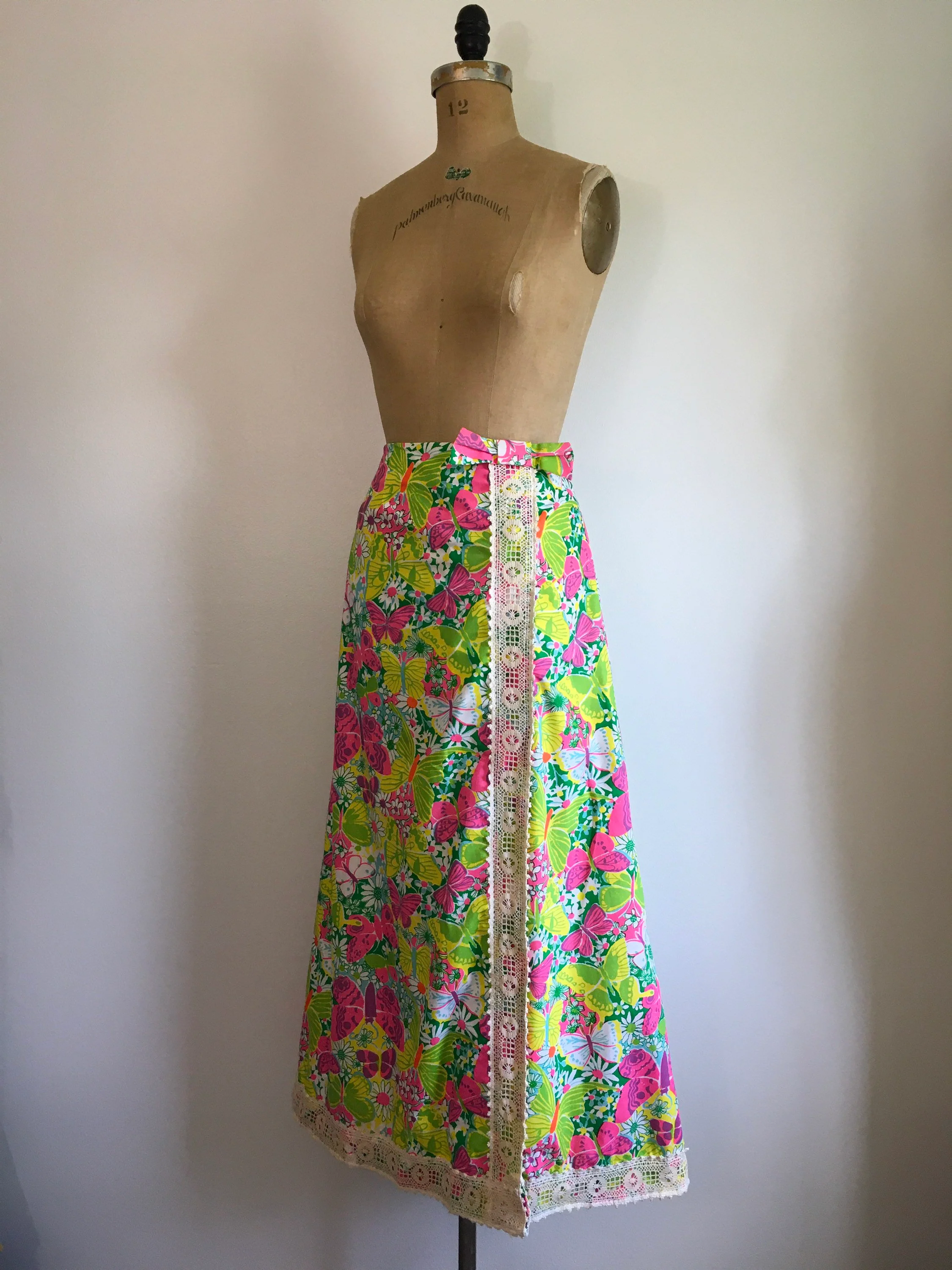 60's Brightly Colored Floral and Butterfly Maxi Skirt by The Lilly Lilly Pulitzer - Image 4