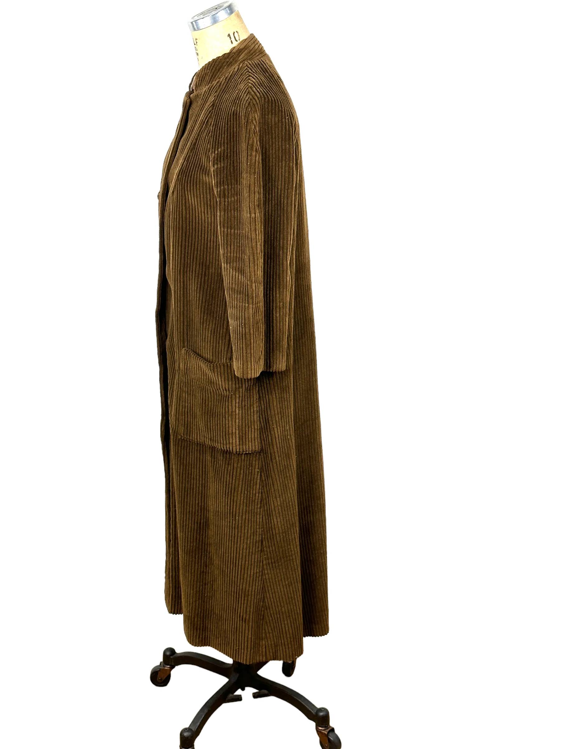 60s Brown Corduroy Coat With Large Pockets - Image 5