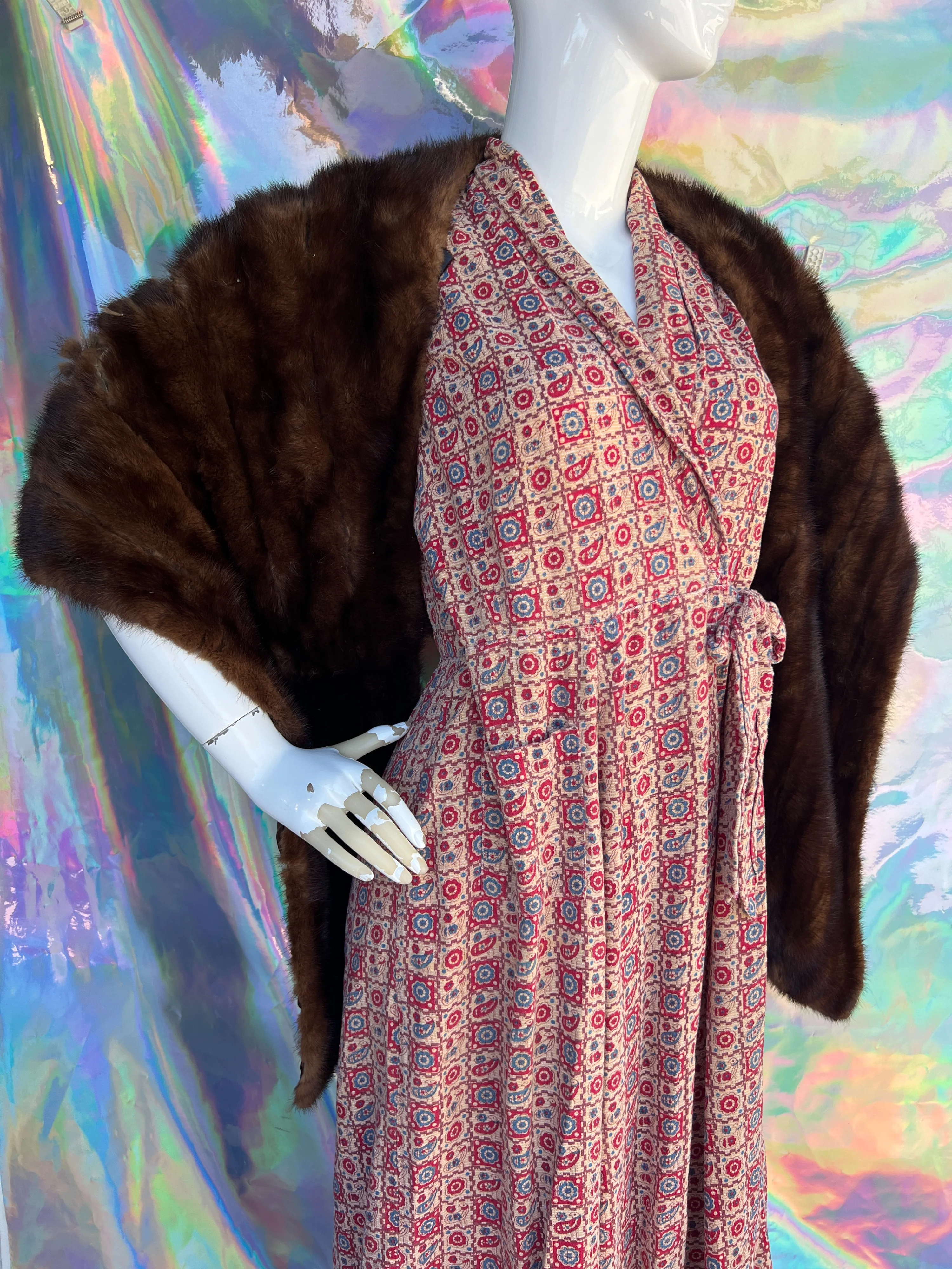 60s Brown Fur Shawl by M Peris - Image 3