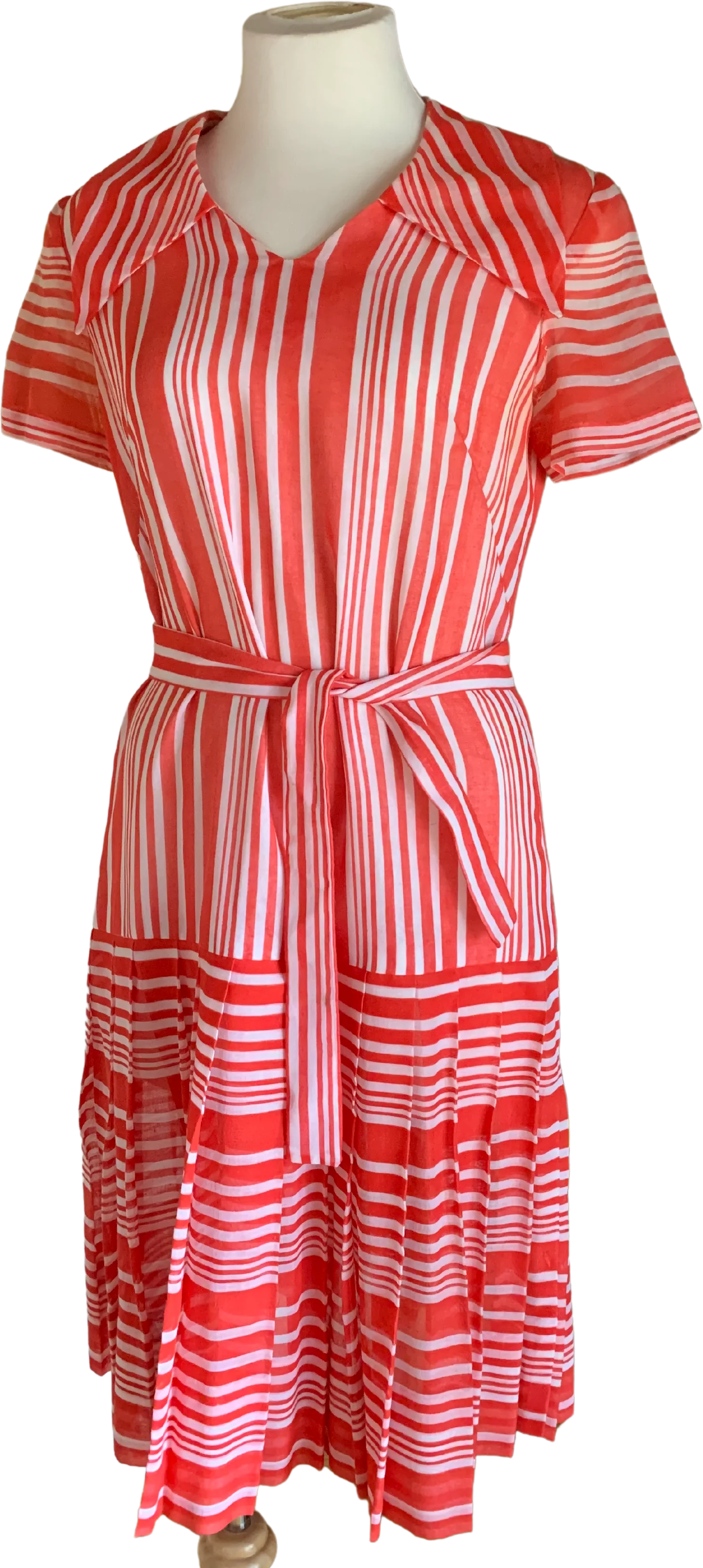 60s Candy-striped Tie-waist