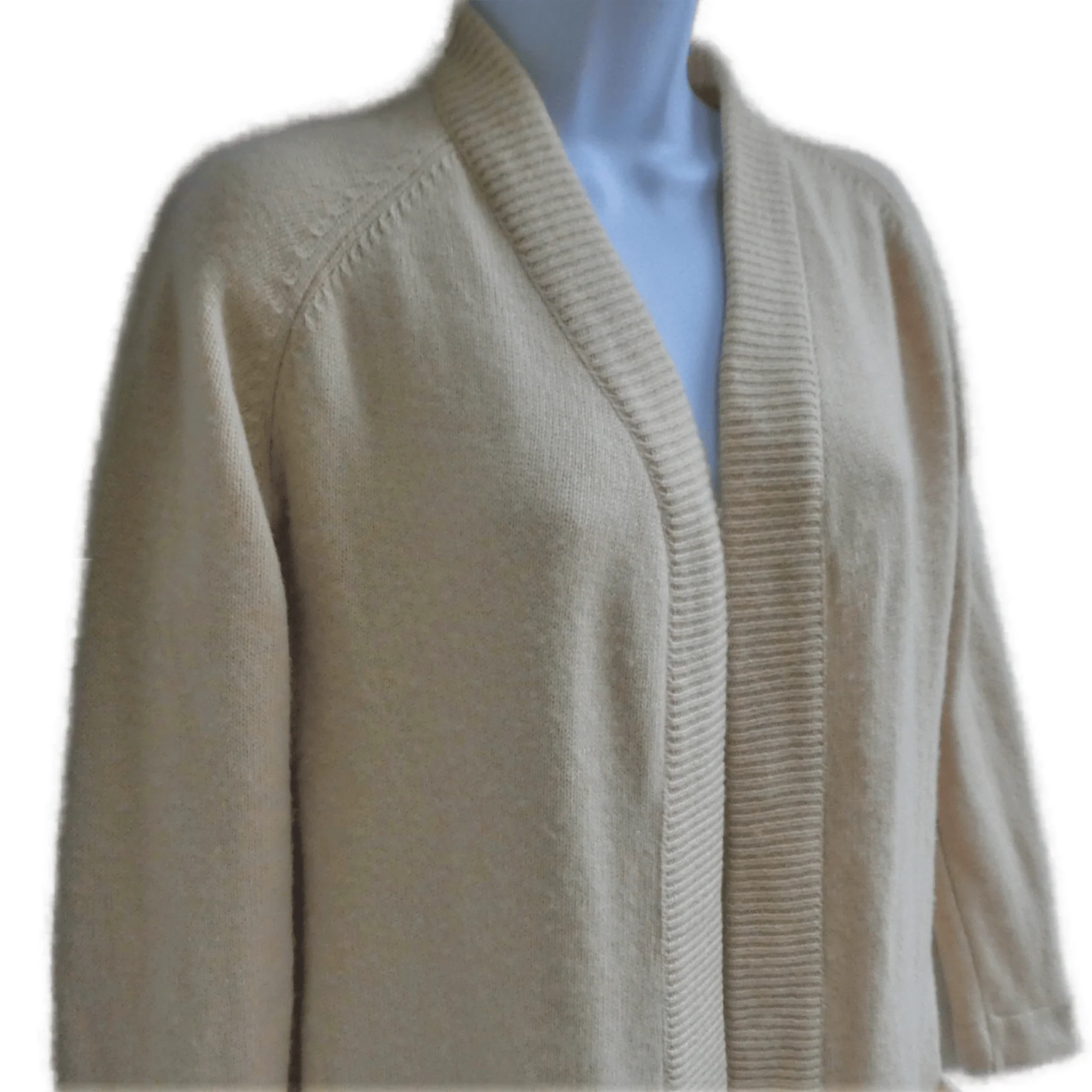 60s Cashmere Open Front Cardigan Self Tie Pockets Usa By Kobren - Image 3