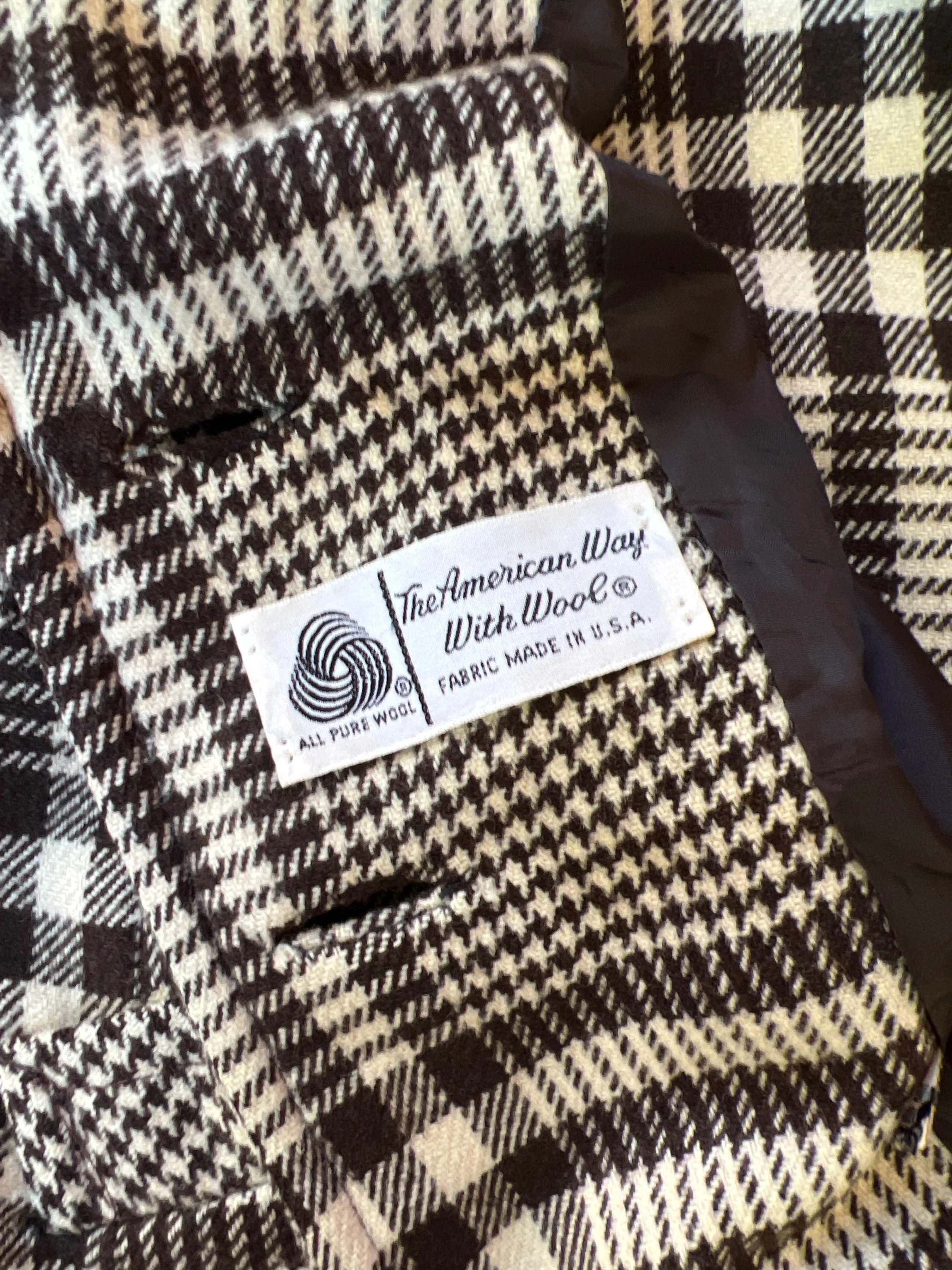 60s Chocolate Brown Plaid Jacket - Image 11